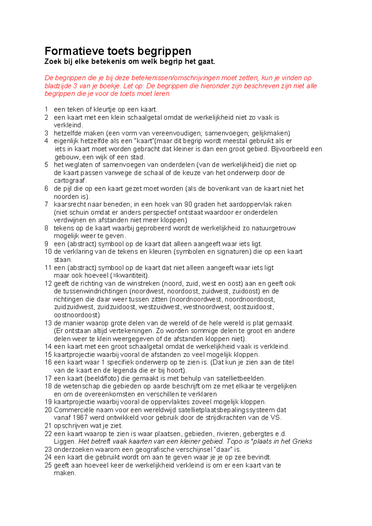Formatieve Toets 7: Begrippen en Definitie Uitleg - Studeersnel