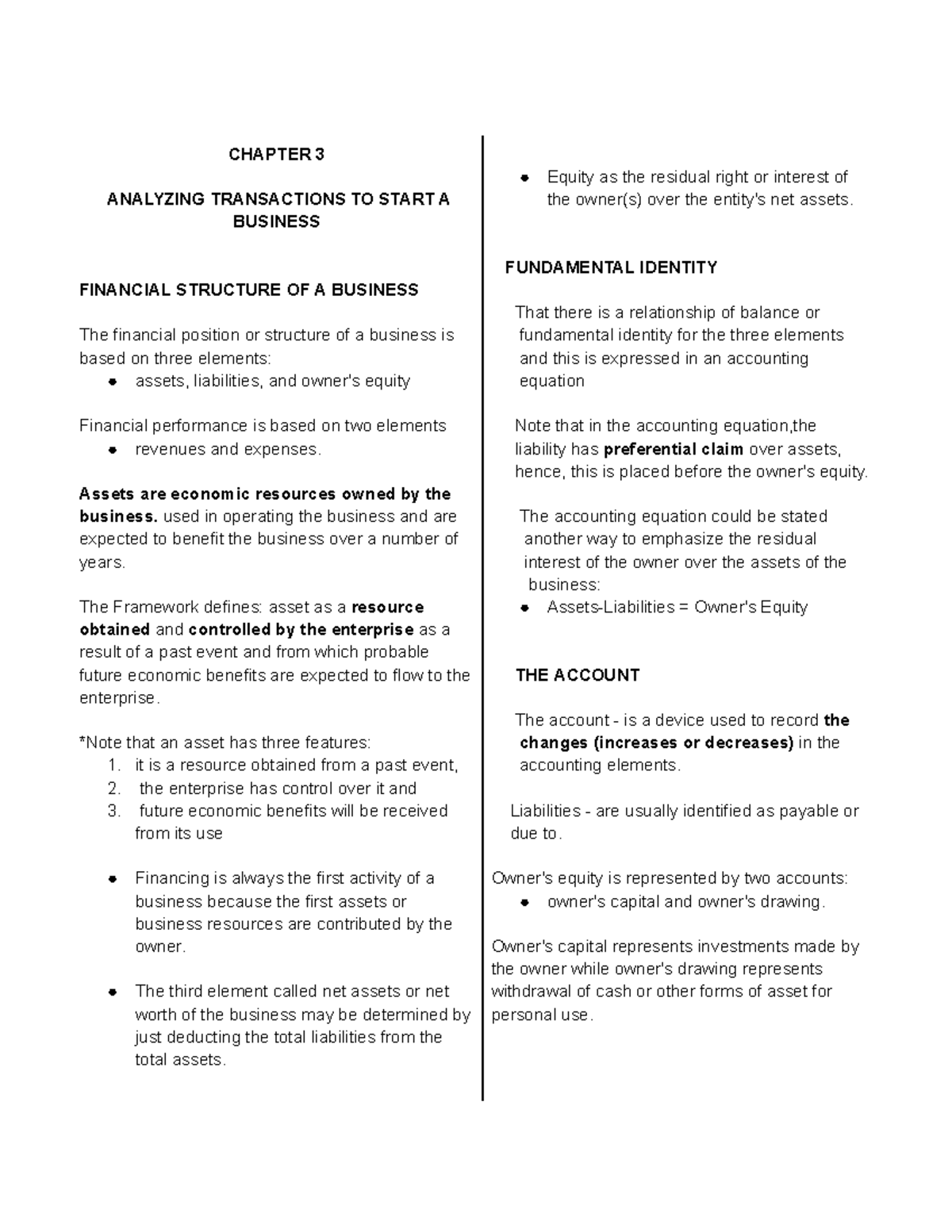 FAR Chapter 3 & 4 - Analyzing Transactions and Accounting Equations ...