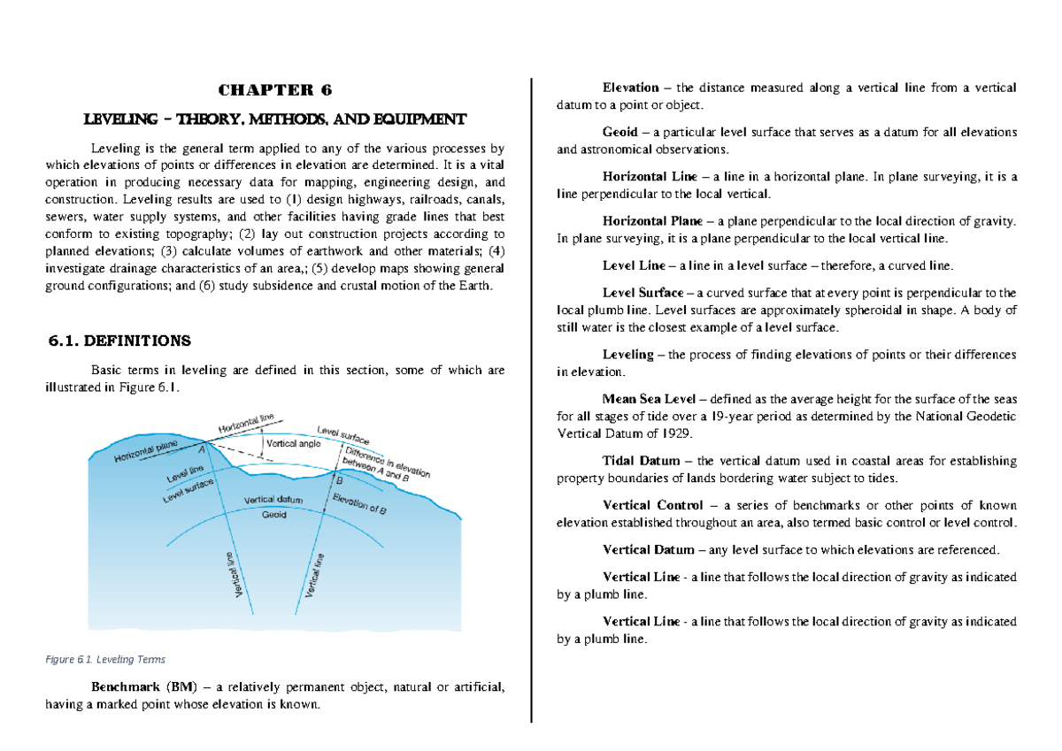 Module 6 - FOS: Leveling Theory, Methods, and Equipment Overview - Studocu