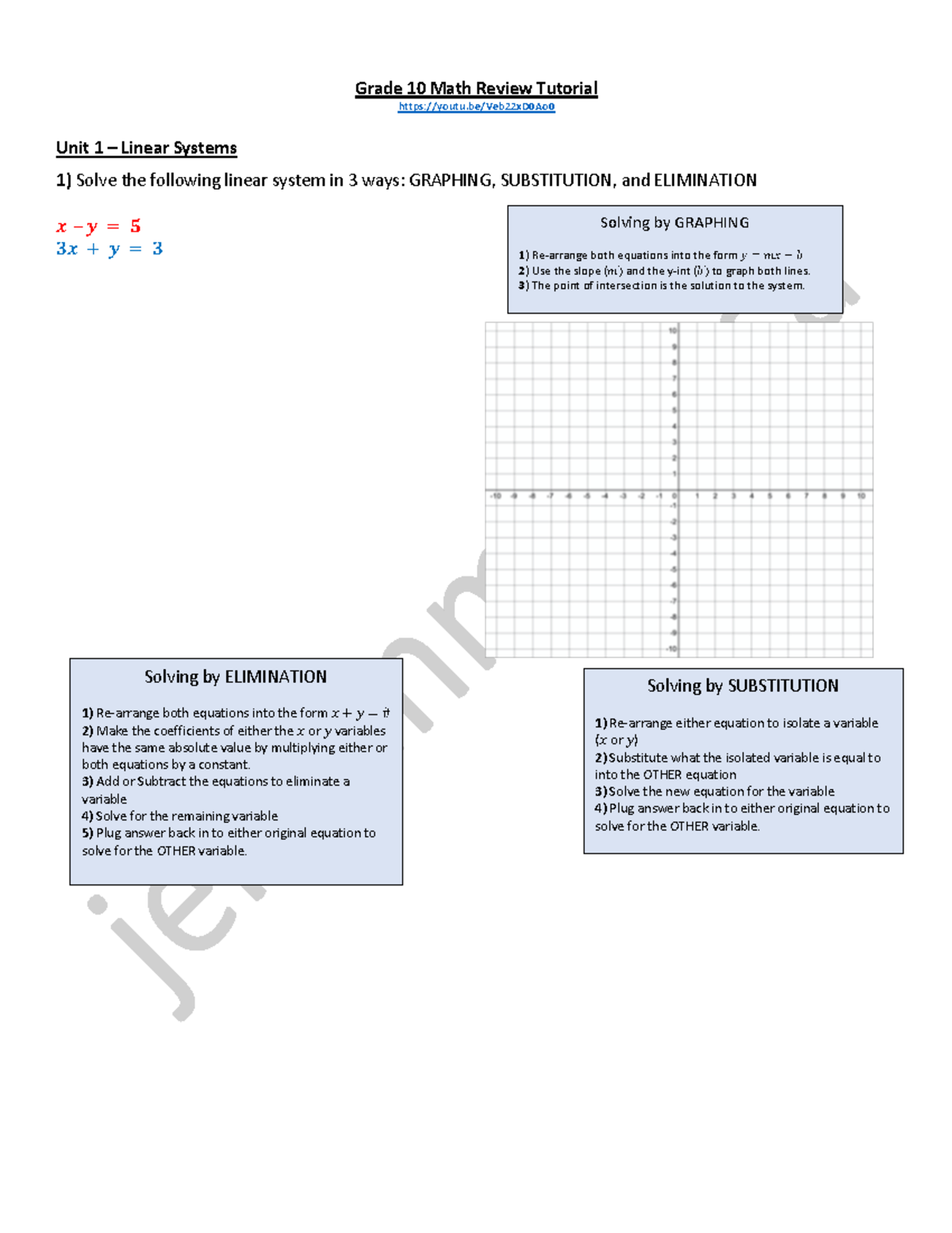 Grade+10+Math+course+review - Grade 10 Math Review Tutorial youtu ...