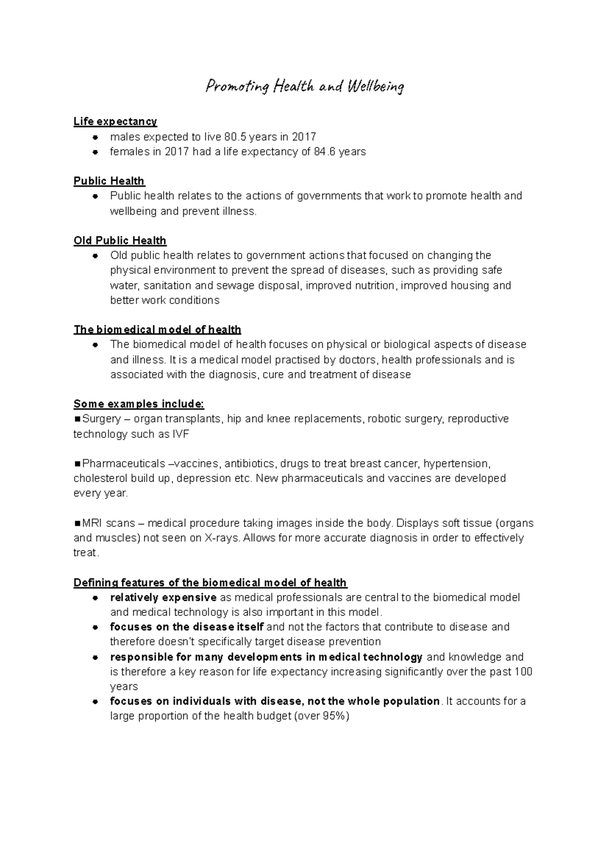 HHD revision sac notes - Pro n He t d We b Life expectancy males ...
