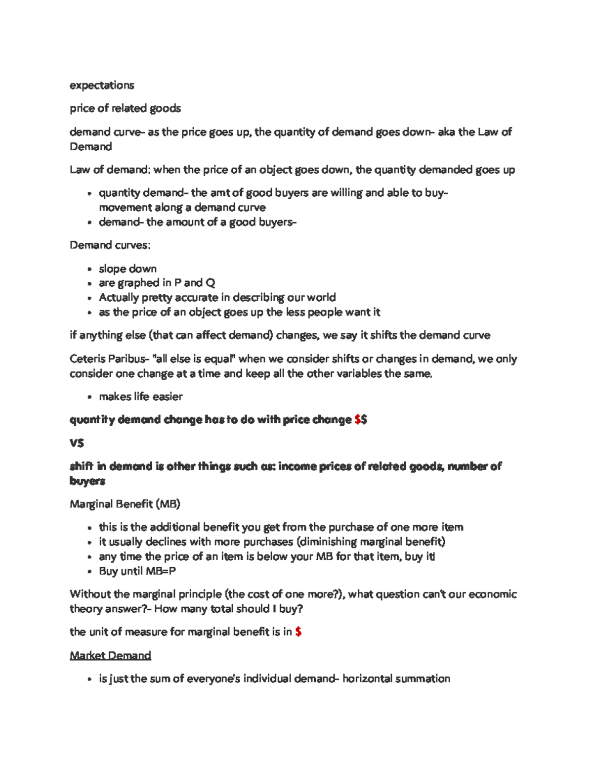 Economics Lecture Notes: Demand Principles & Curves (ECO 101) - Studocu