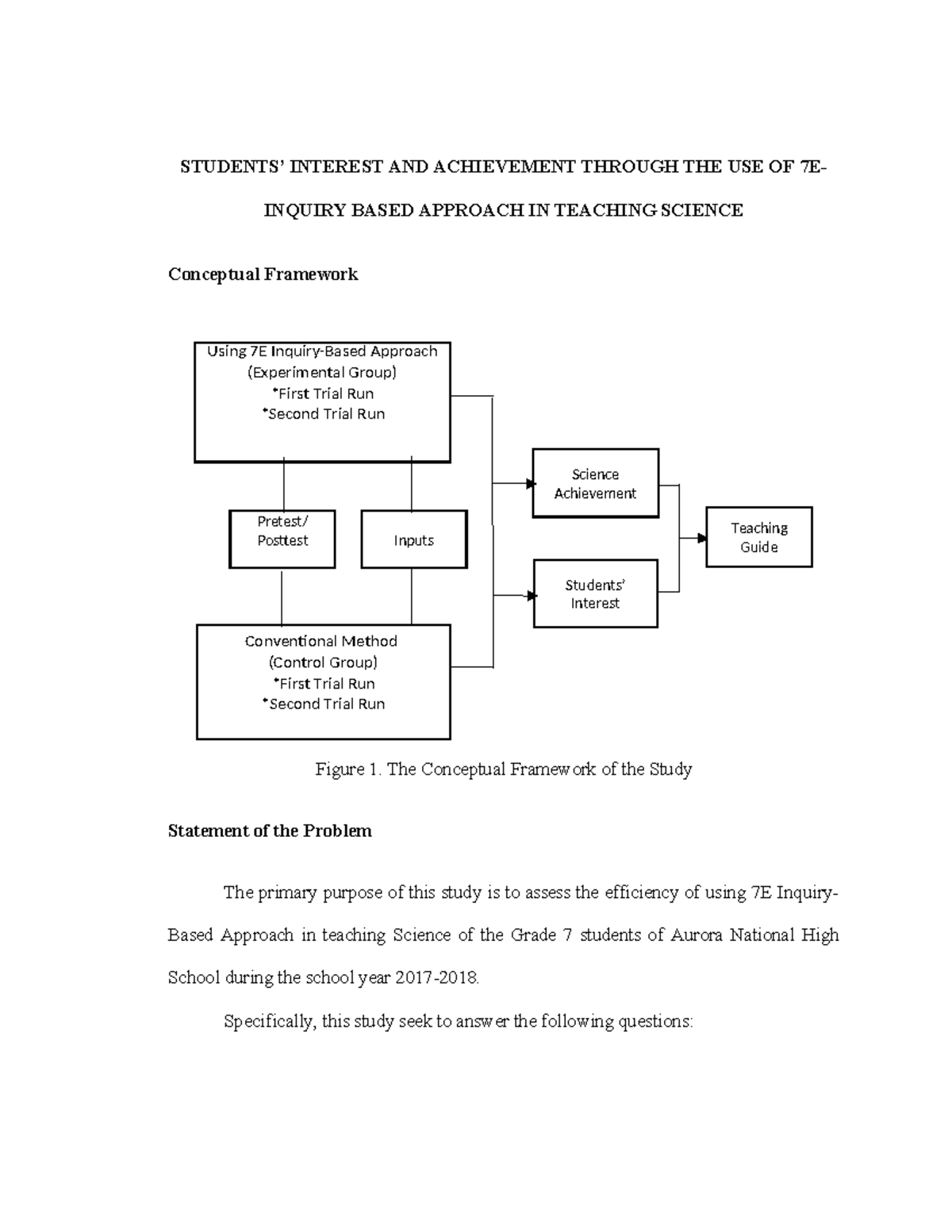 7E Inquiry-Based Approach in Teaching Science: A Study on Grade 7 ...