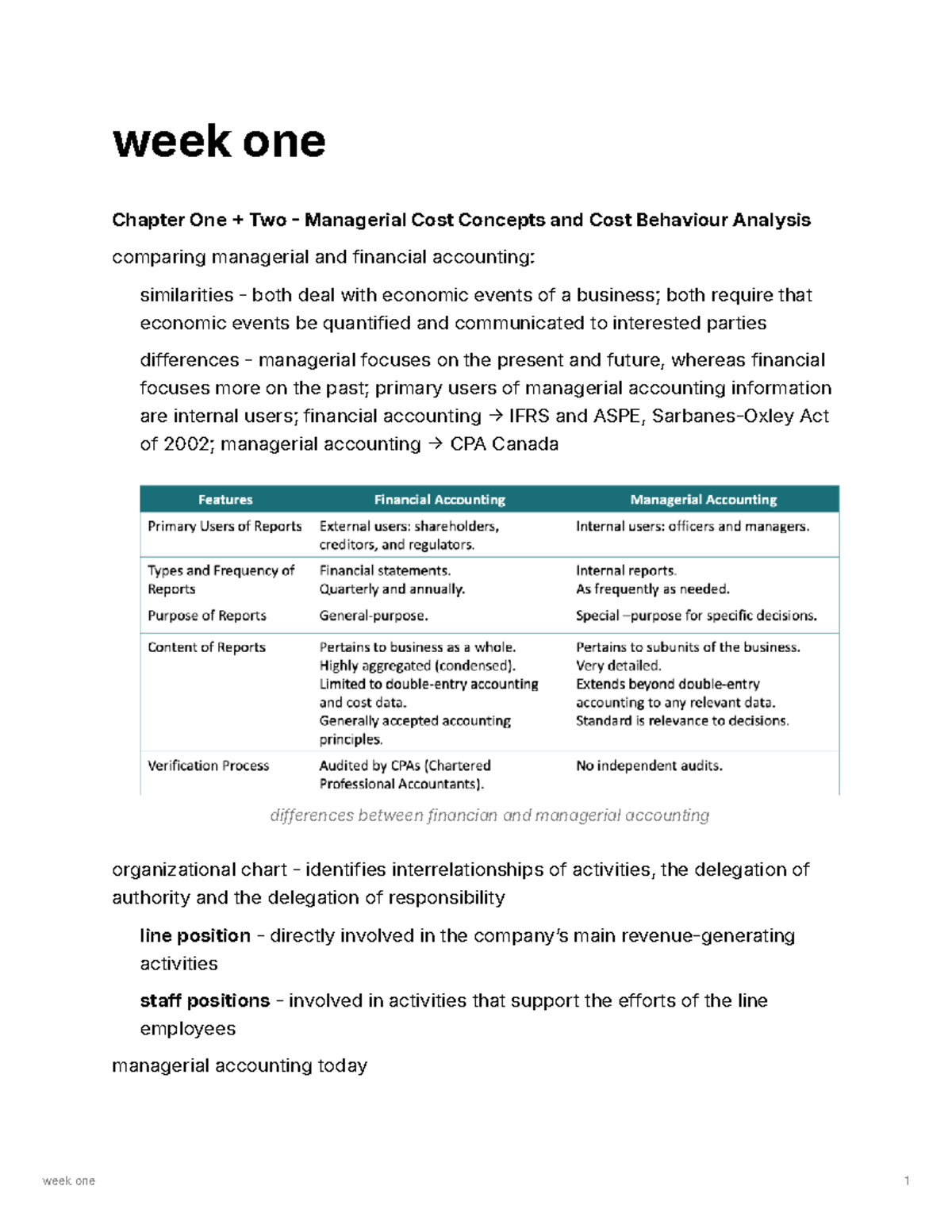 Chapter 1 & 2 - Managerial Cost Concepts & Cost Behavior Analysis - Studocu