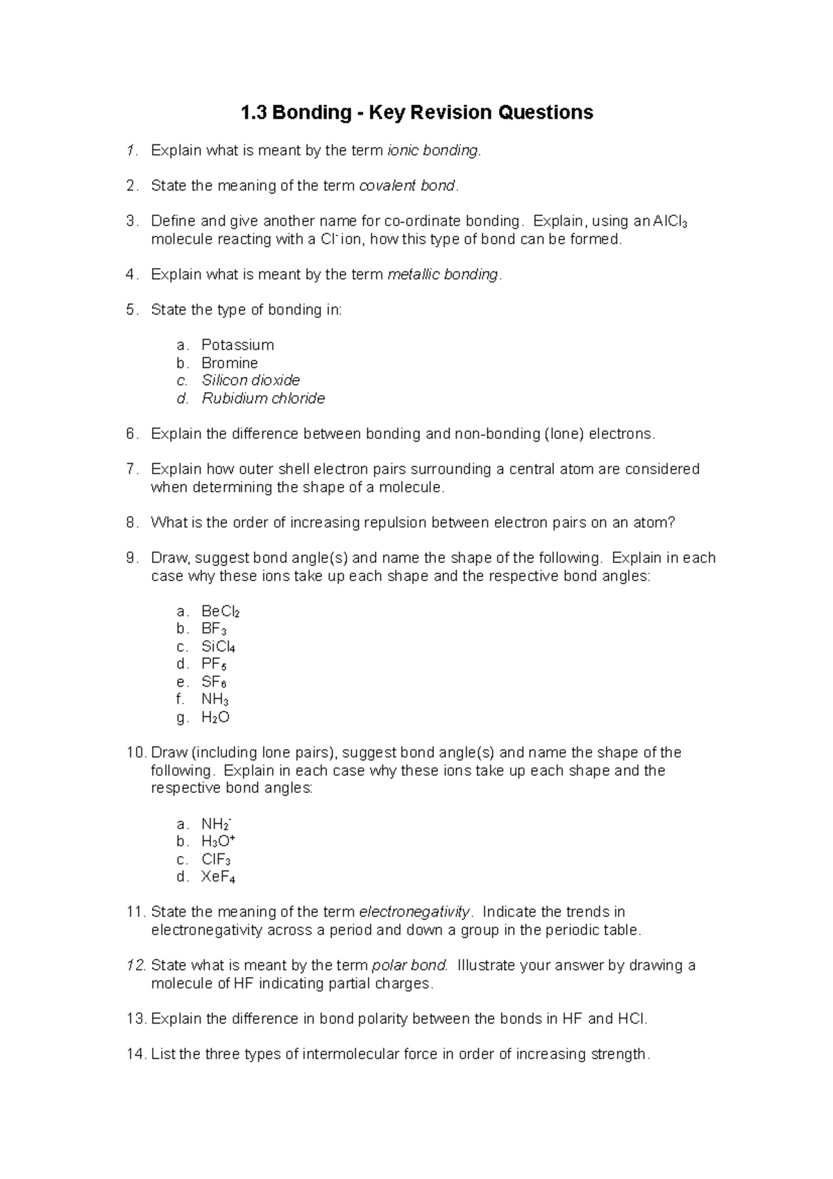 1-3-IB-Unit 1 key-questions-bonding 2 - 1 Bonding - Key Revision ...