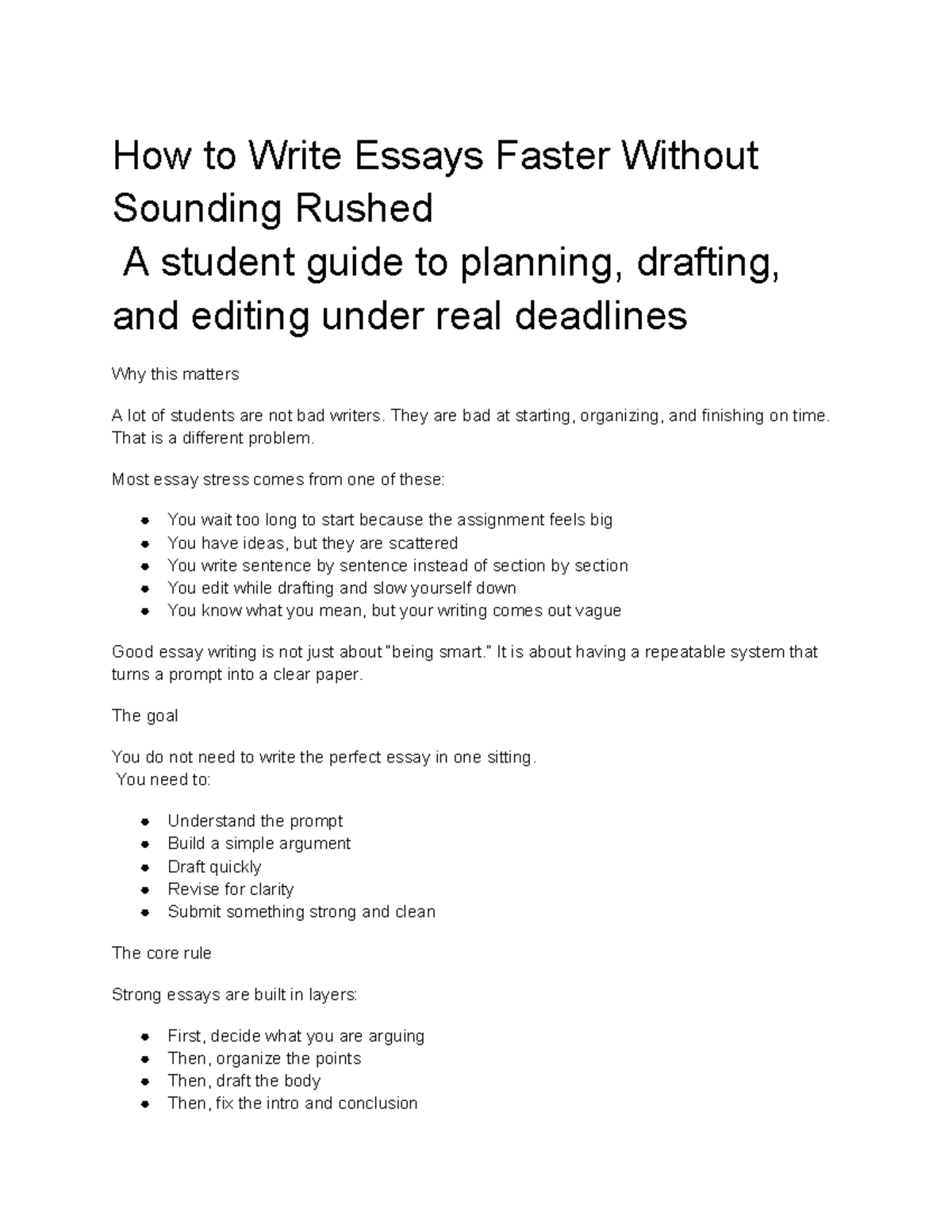 How to Write Essays Faster: A Student Guide to Planning & Drafting ...