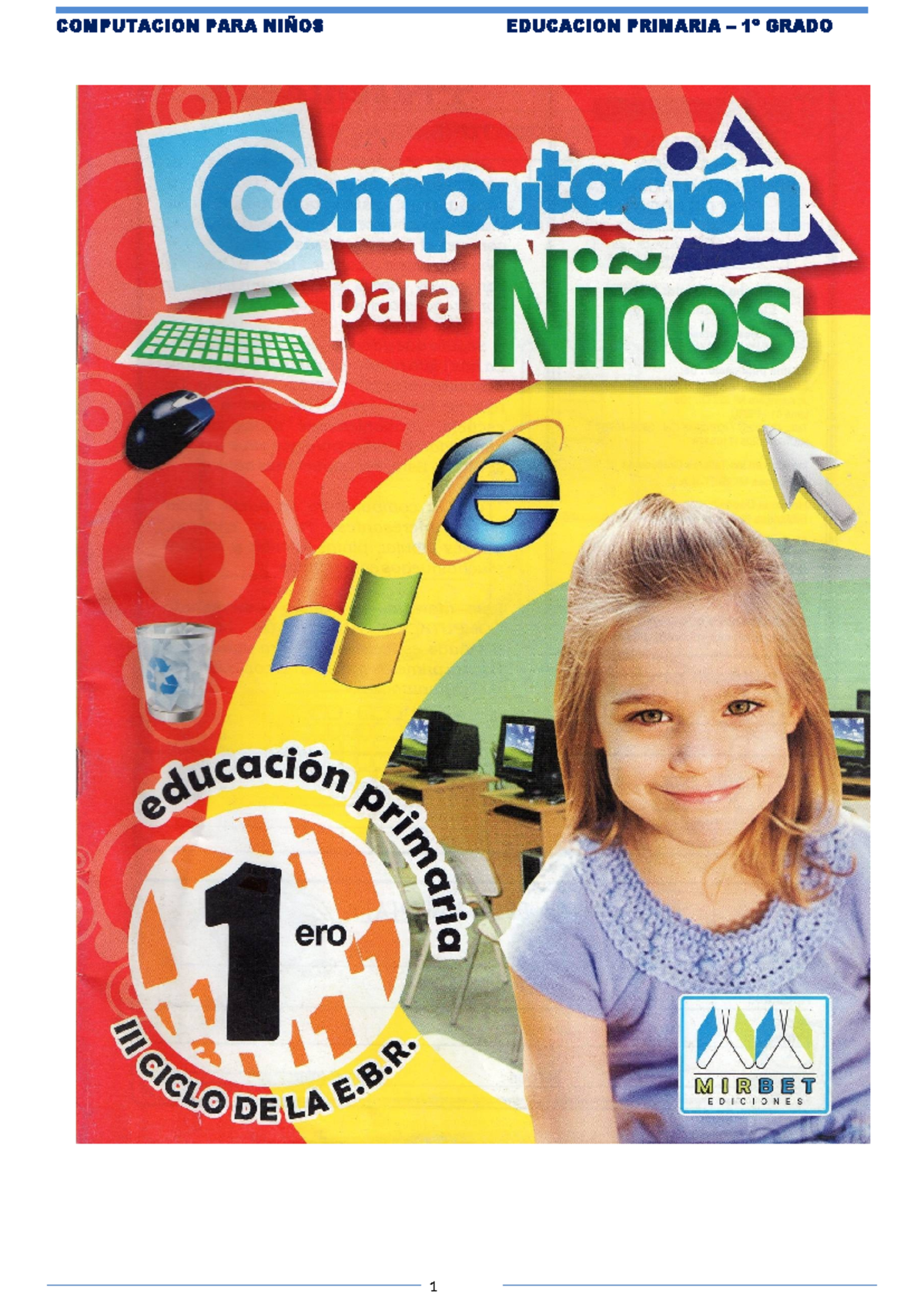 Computación para Niños: Educación Primaria 1º Grado - Studocu