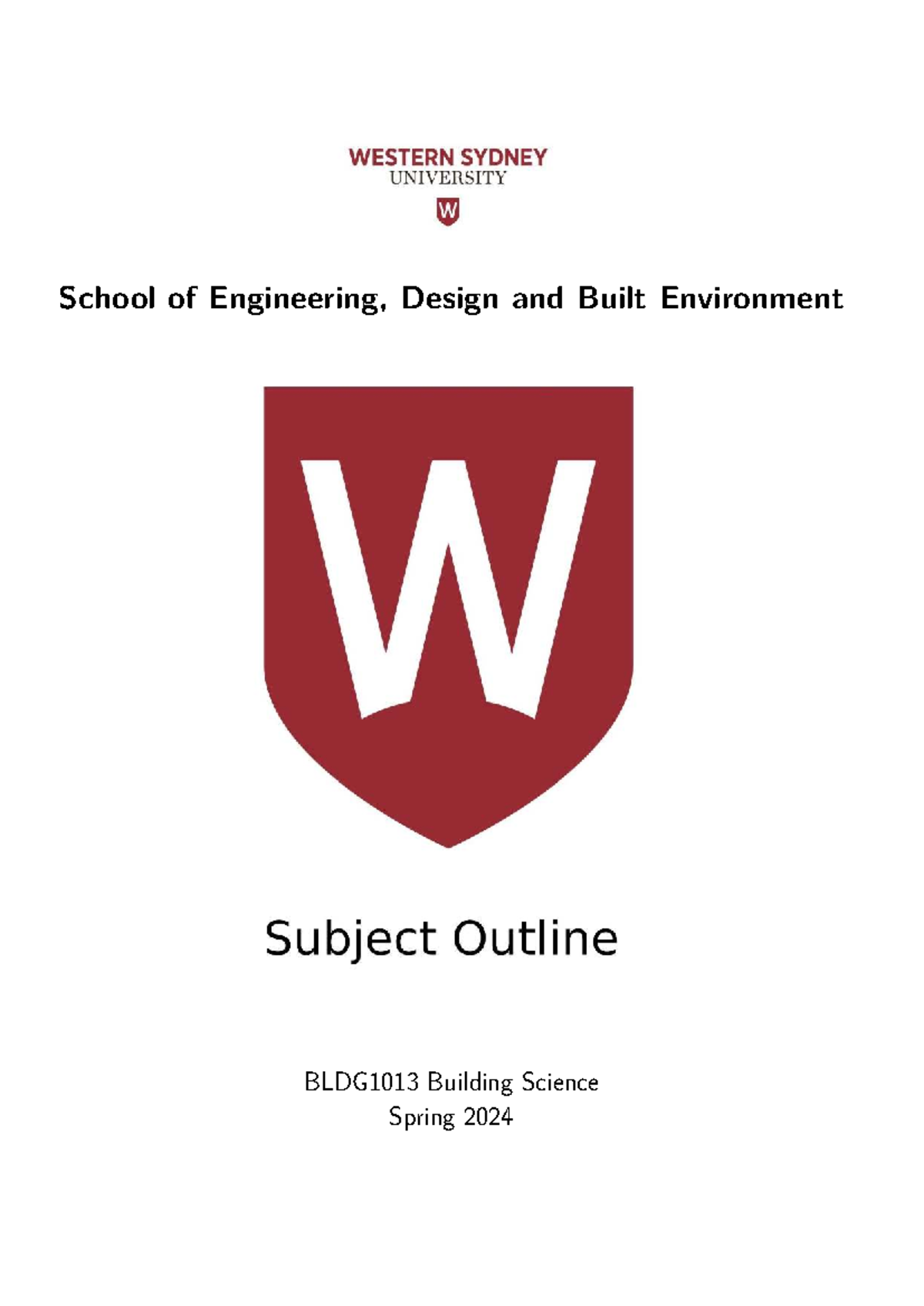 BLDG1013 Building Science Spring 2024 Course Overview and Resources ...
