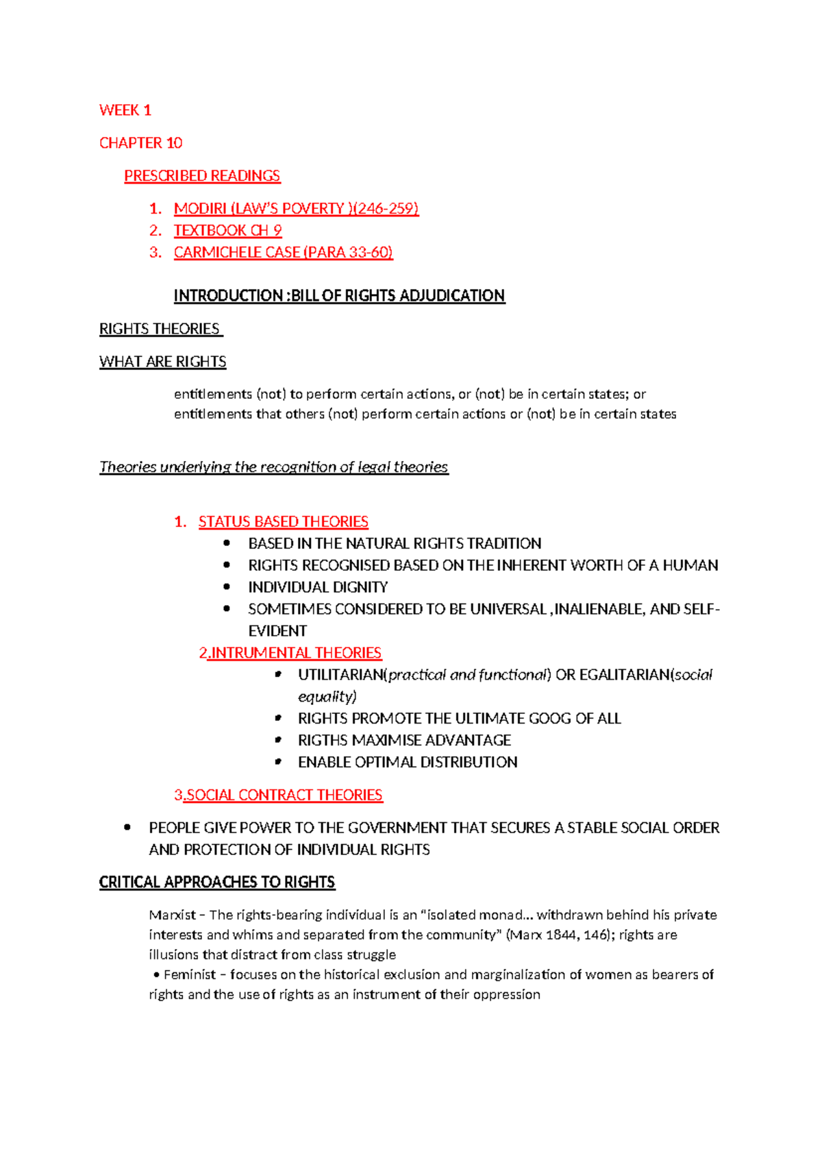Constitutional Law (Con Law) Semester 2 Notes: Bill of Rights Insights ...