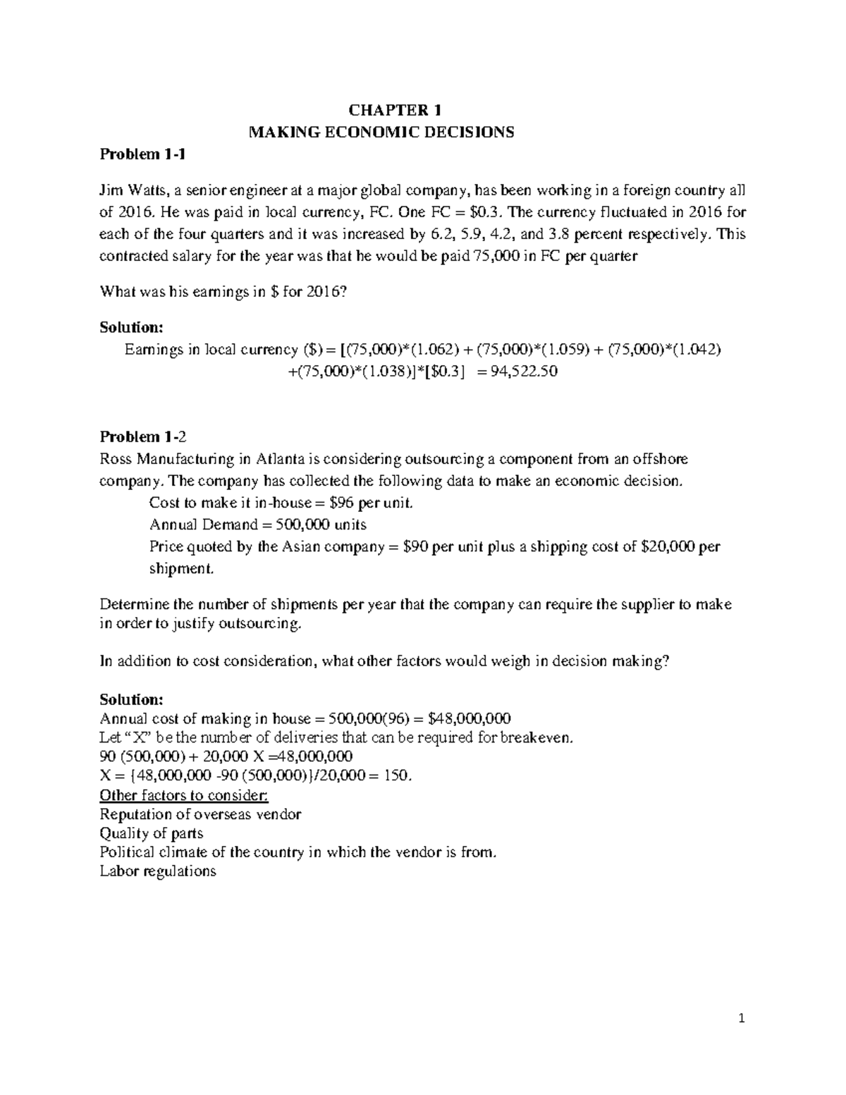 Review Problems and Solutions for Chapters 1-4 (5233) - Studocu
