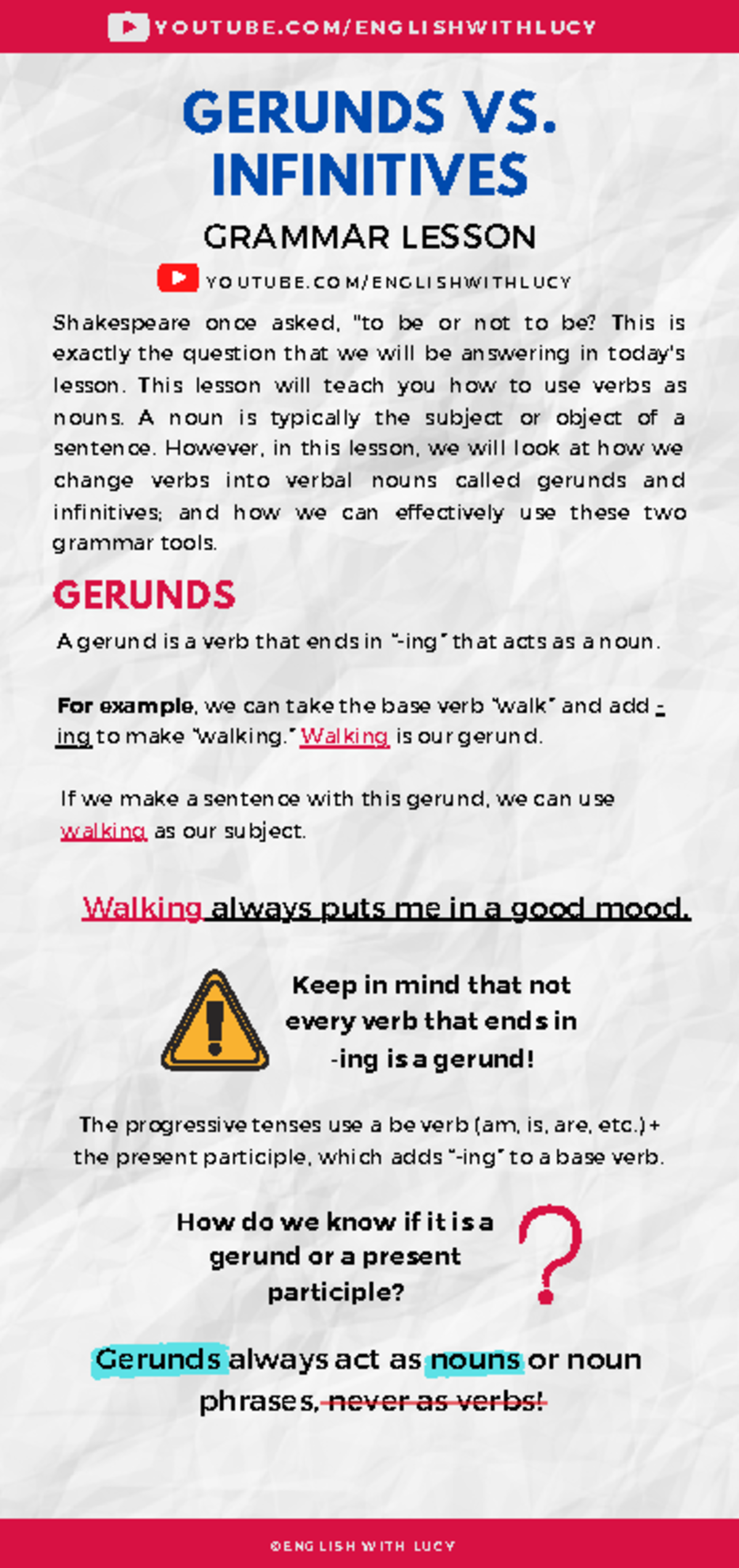 GER 101: Gerunds vs. Infinitives Grammar Lesson - Studocu
