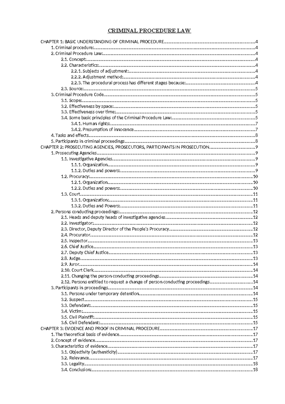 CRIMINAL PROCEDURE LAW (CRIM 101): CHAPTER 1 OVERVIEW AND KEY CONCEPTS ...