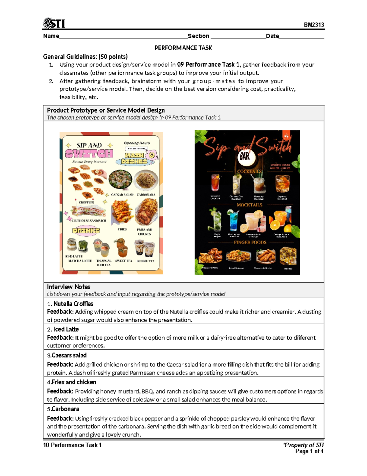 10 Performance Task 1 - assignment - Name Section Date 10 Performance ...