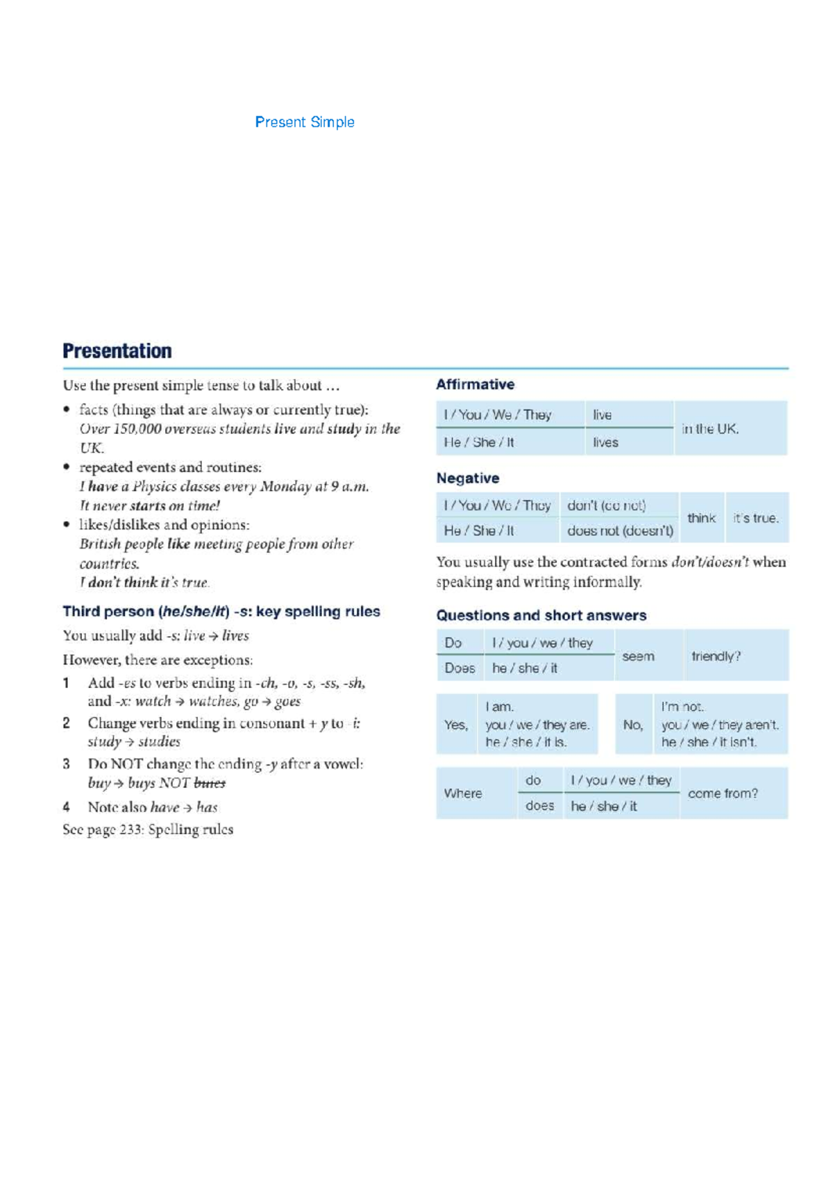 Present Simple & Continuous: Unit 1 Revision for ENG101 - Studocu