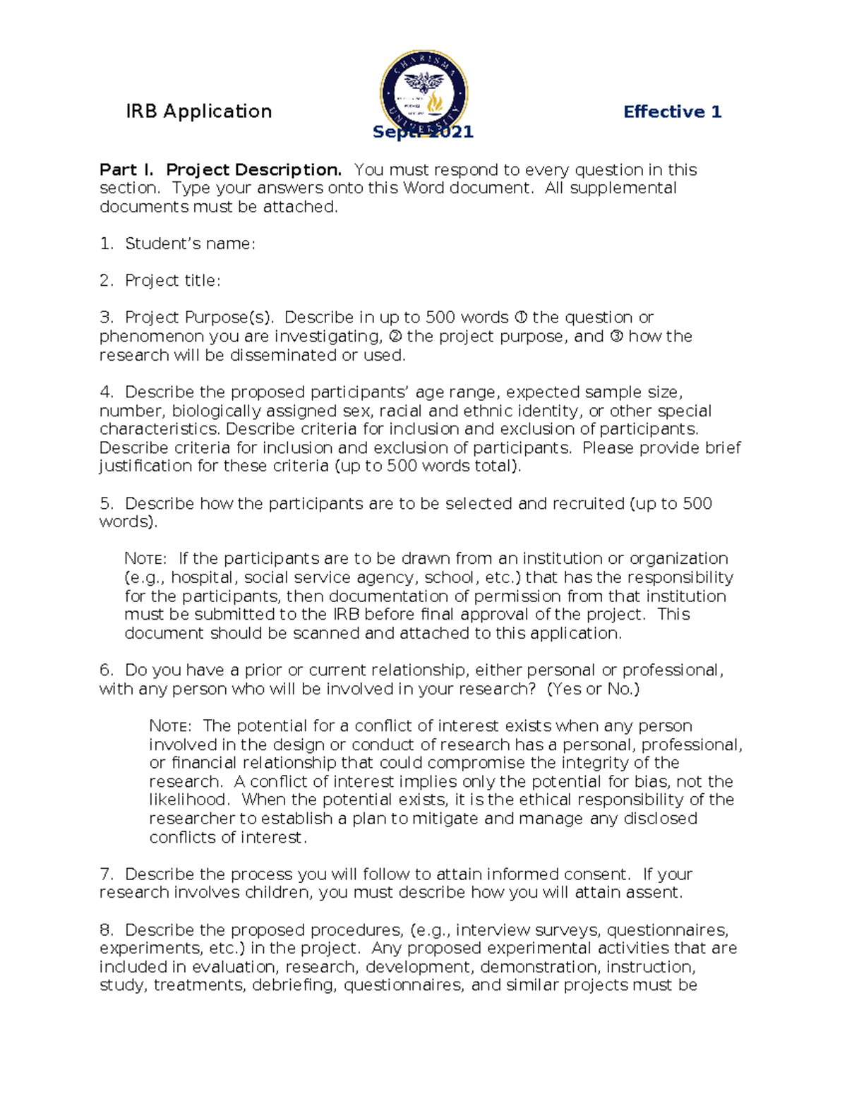 Au20irb-application-finalmarch - IRB Application Effective 1 Sept. 2021 ...