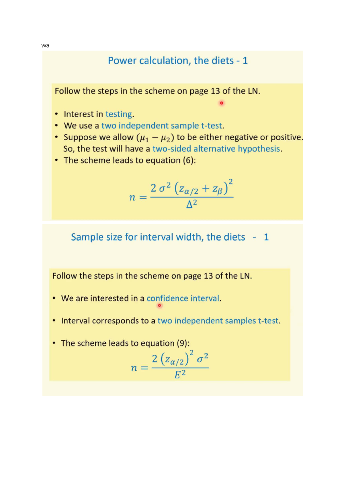 Advanced Statistics Formulas: WA Power Calculation & ANOVA Analysis ...