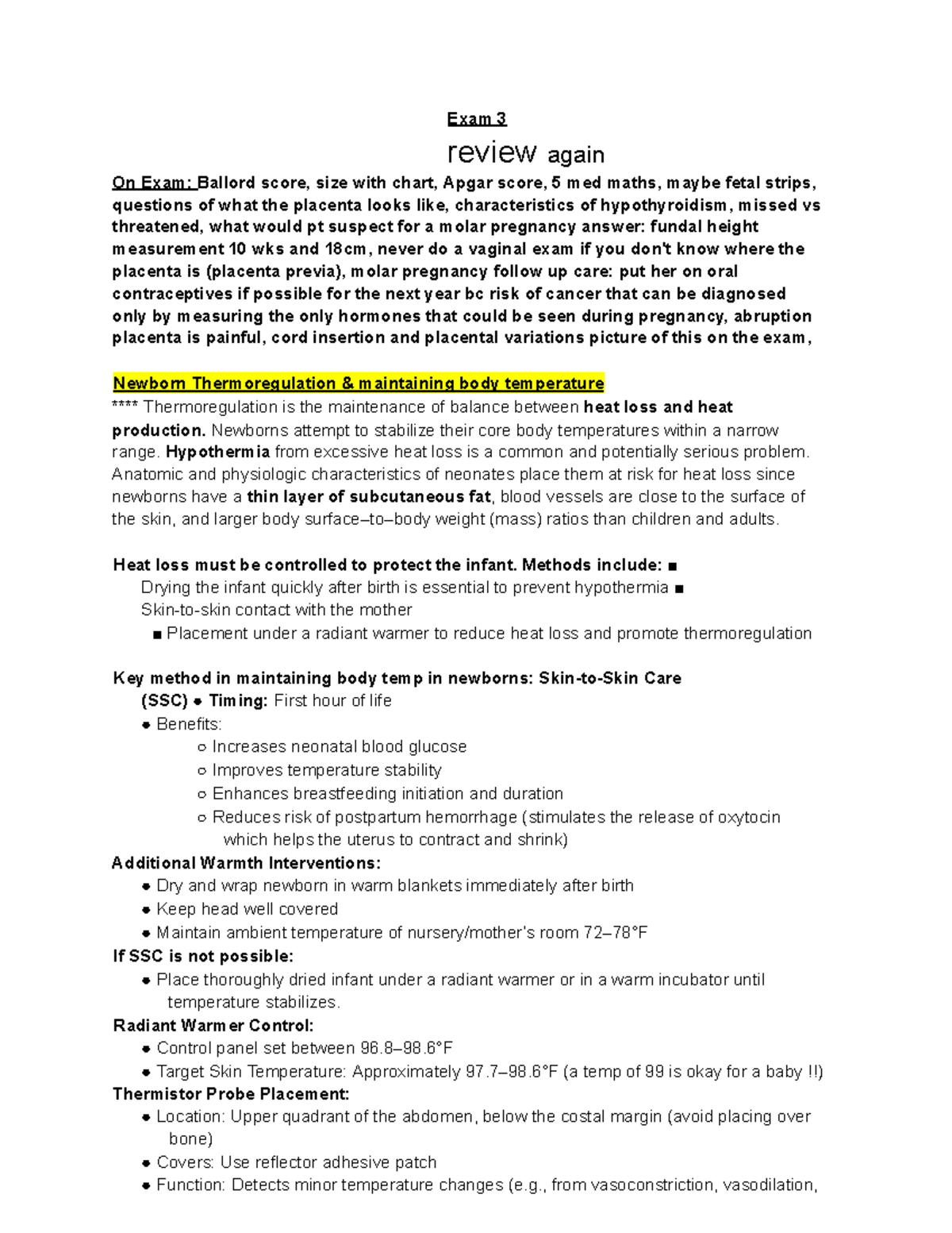 OB 3 Exam Study Guide: Key Concepts & Review for Success - Studocu