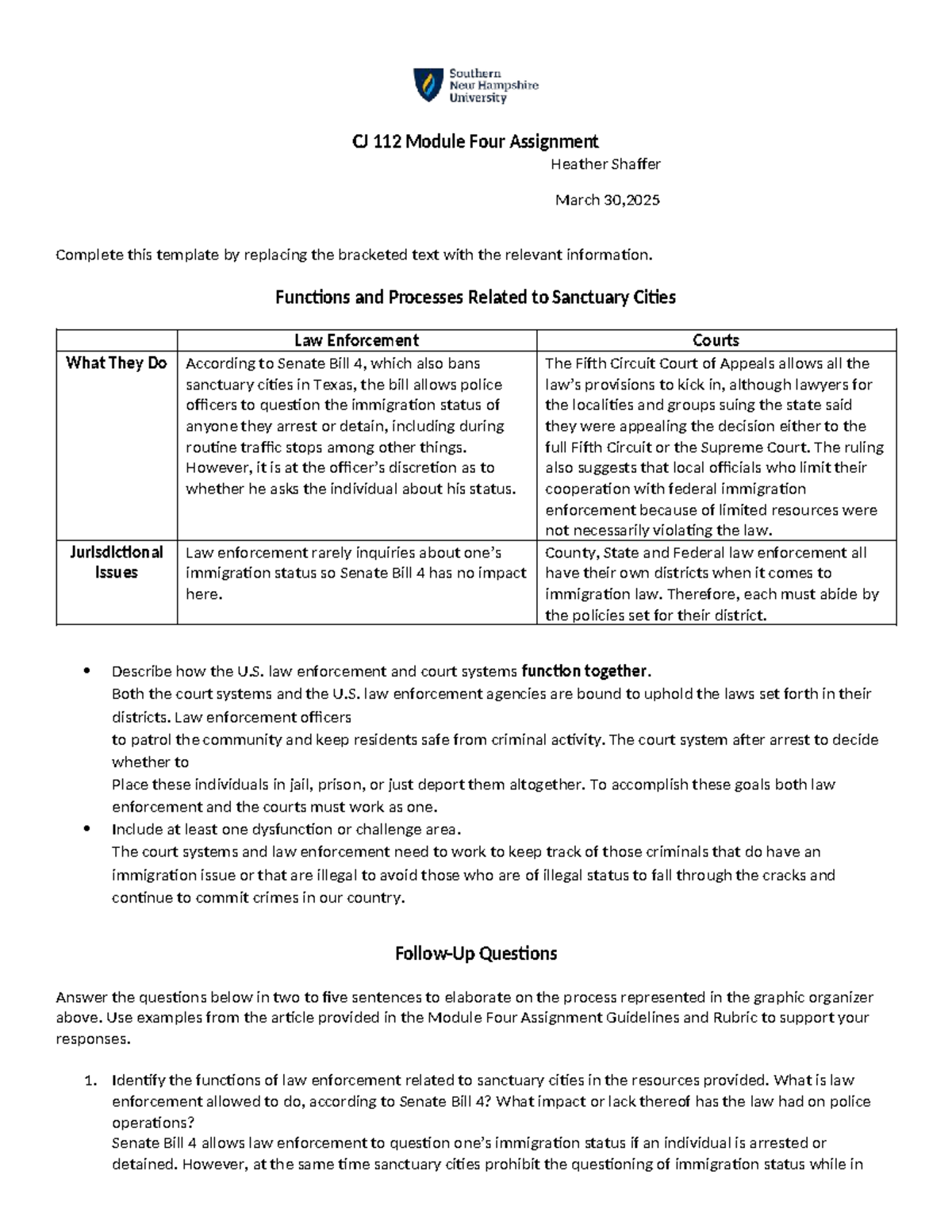 CJ 112 Module Four Assignment Template march 30 - CJ 112 Module Four ...