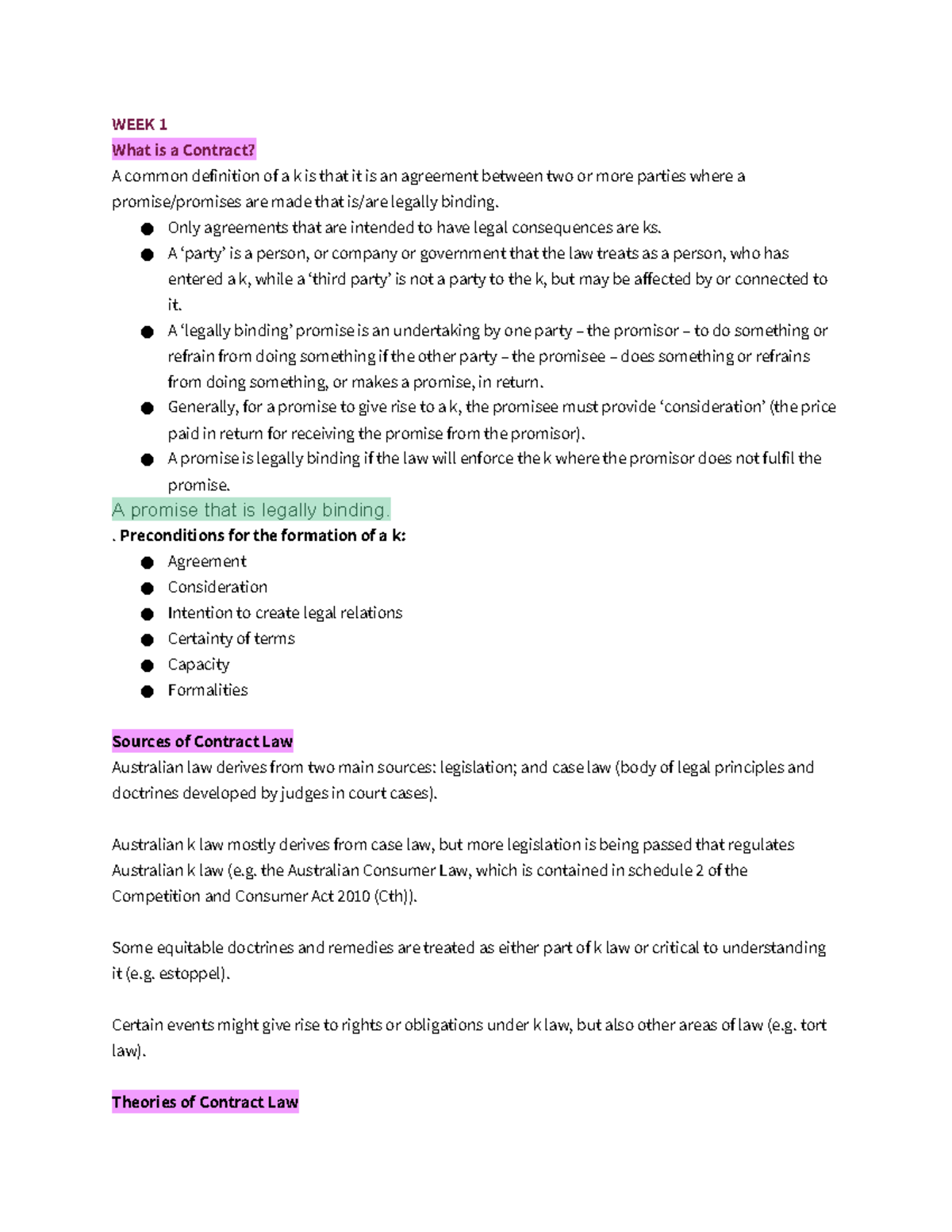 MLP119 - Contract A - Week 1: Understanding Contracts and Their ...