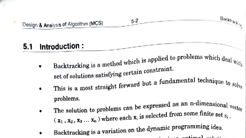 Design of Algorithm (MCS) - Backtracking Techniques and Applications ...