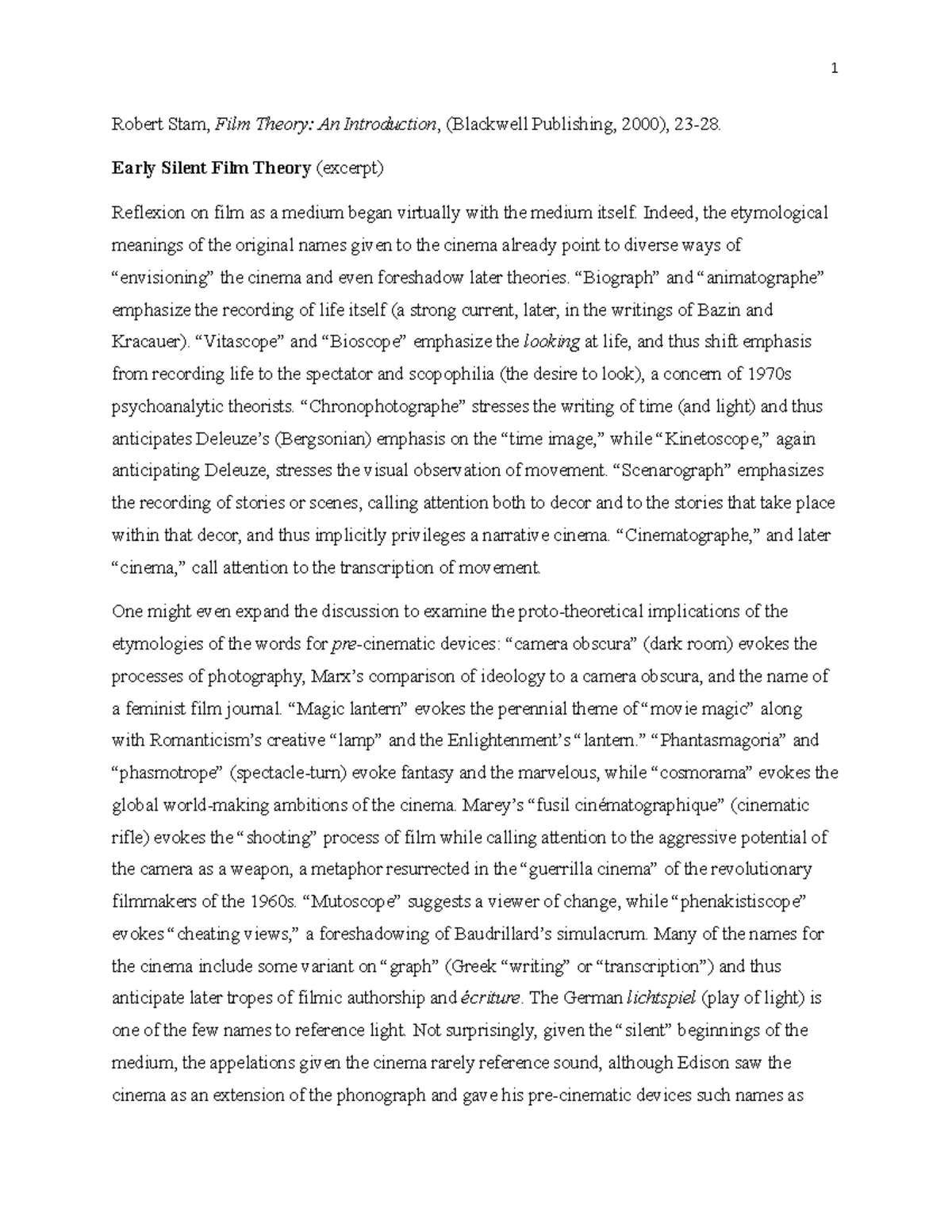 Early Silent Film Theory A Reflexive Exploration of Cinema's Artistry