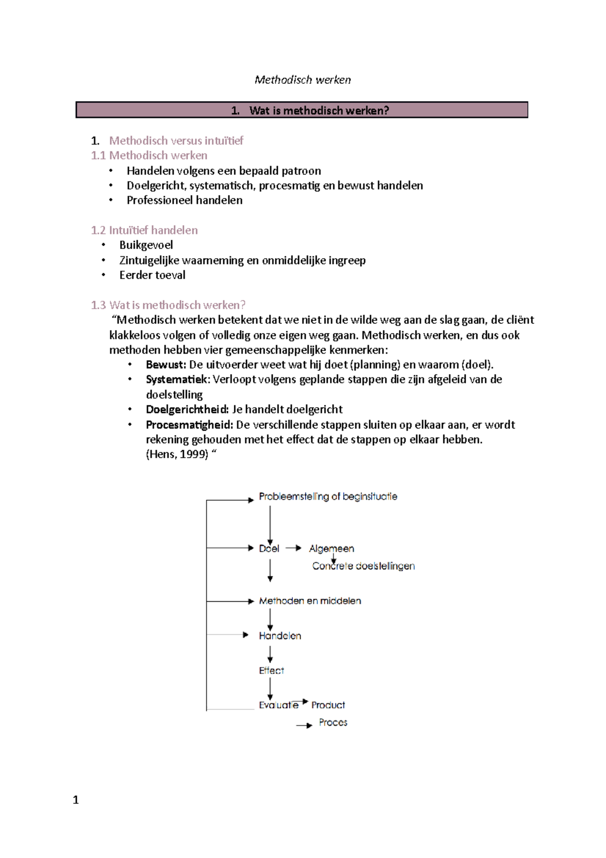 Samenvatting - Methodisch werken - Methodisch werken 1. Wat is ...