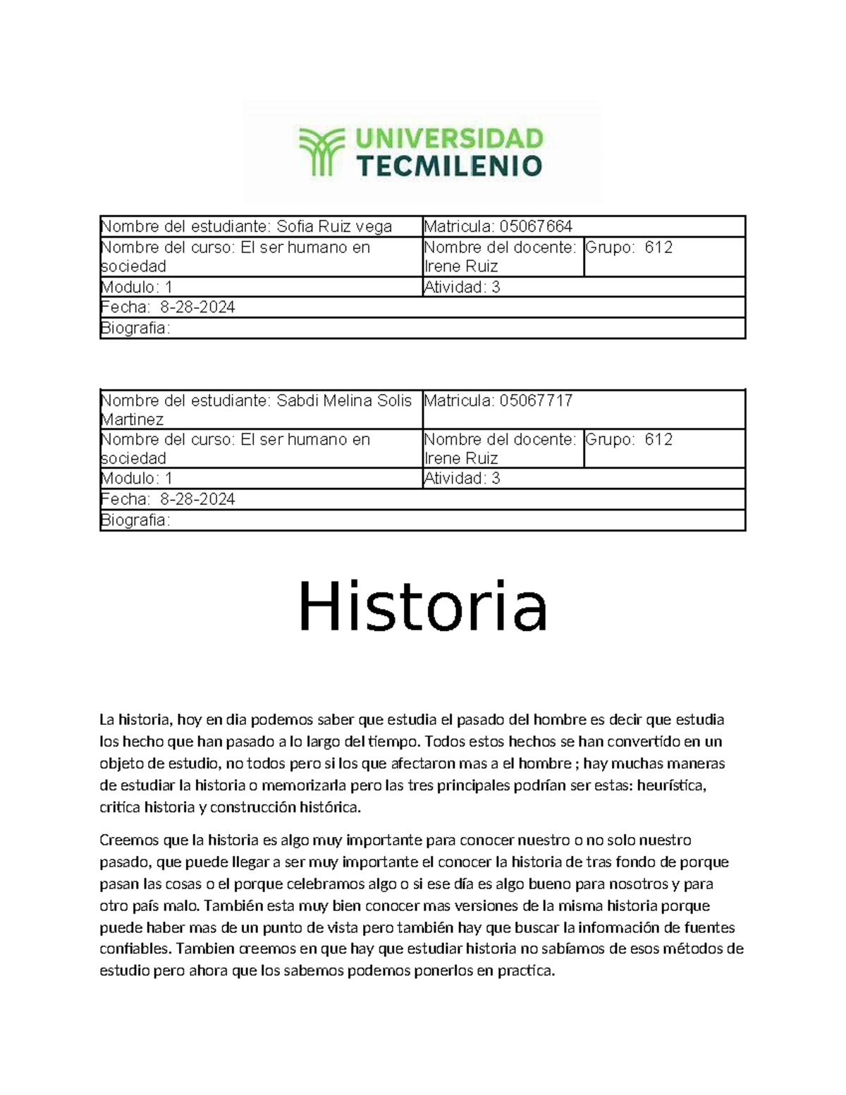 Actividad 3 - Lectura y Redacción en El Ser Humano en Sociedad - Studocu
