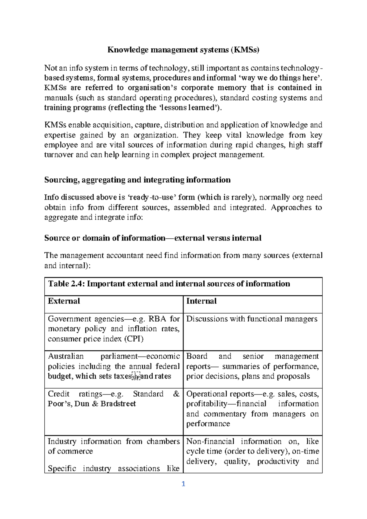 SMA - M2 - Knowledge management systems - Knowledge management systems ...
