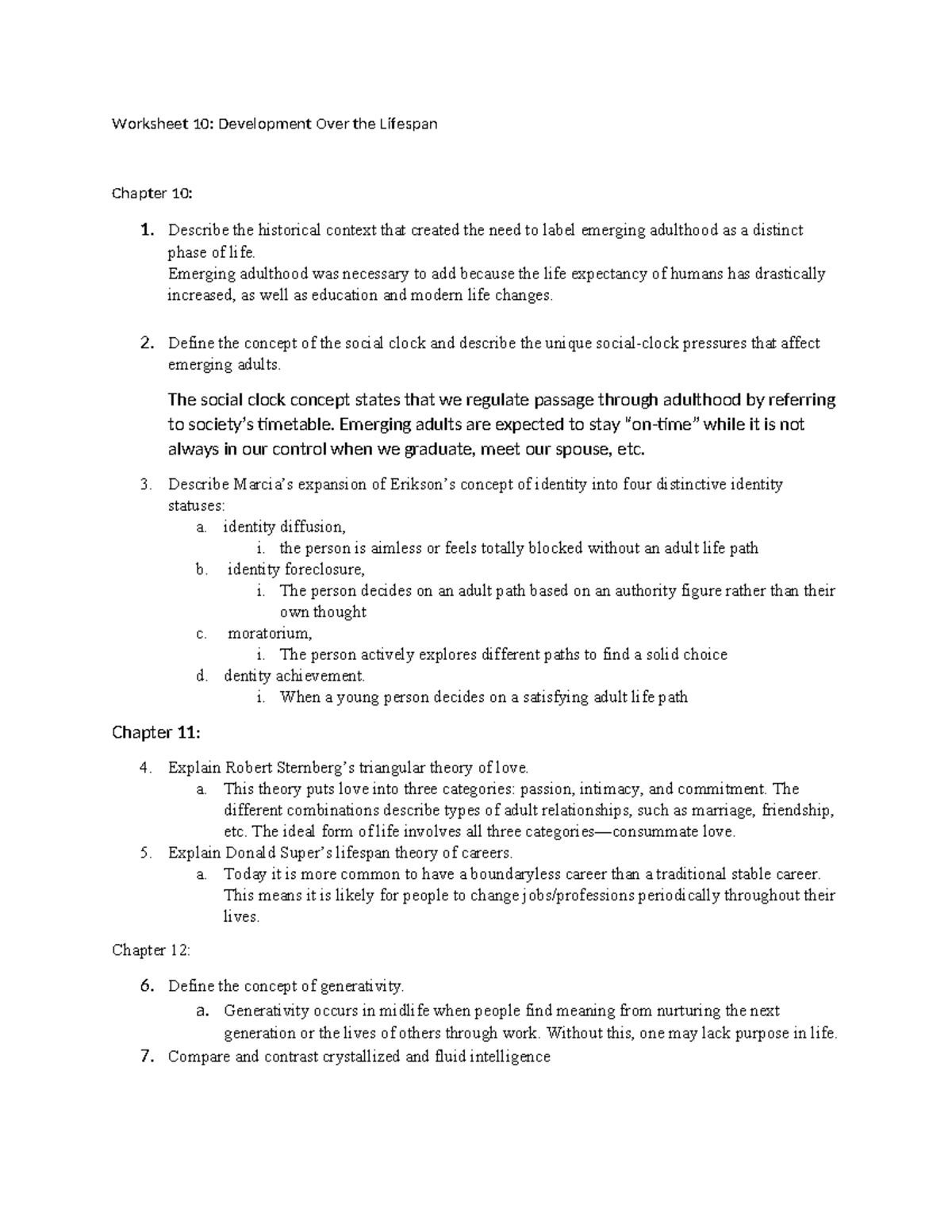 Worksheet 10 - Essay type homework questions for Ch 10, 11, 12, 13 ...