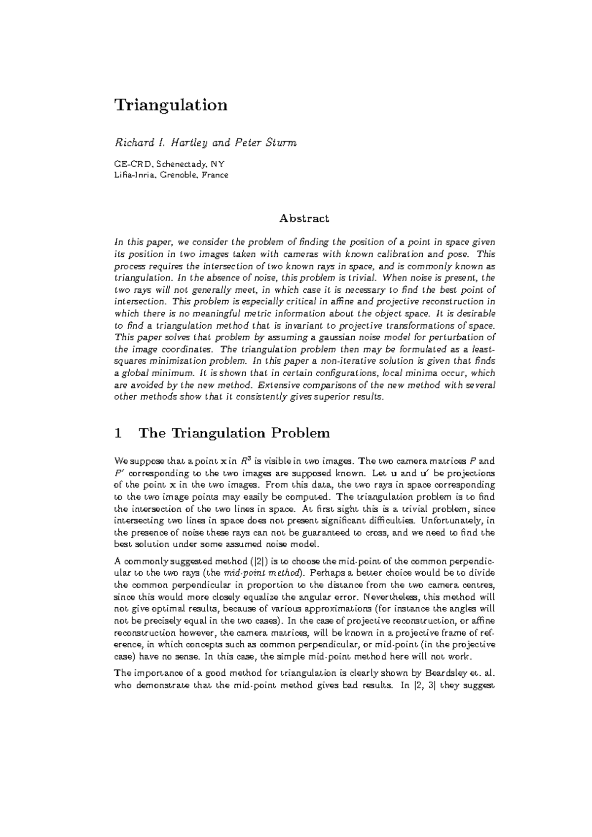 Triangulation Methodologies in Computer Vision (CS 101) - Studocu