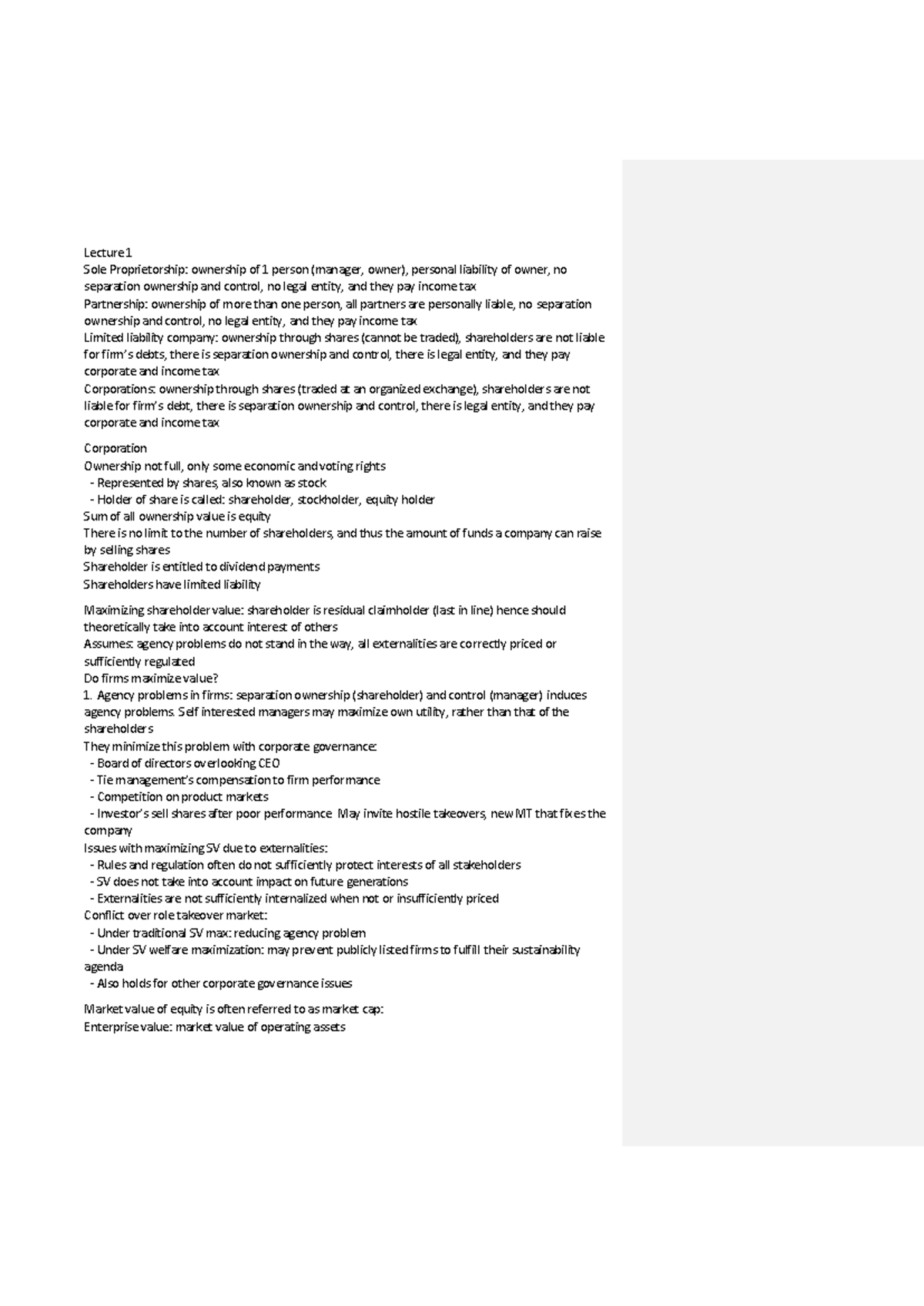 Finance 101 - Summary of Key Concepts from Chapter 1 & 4 Notes ...