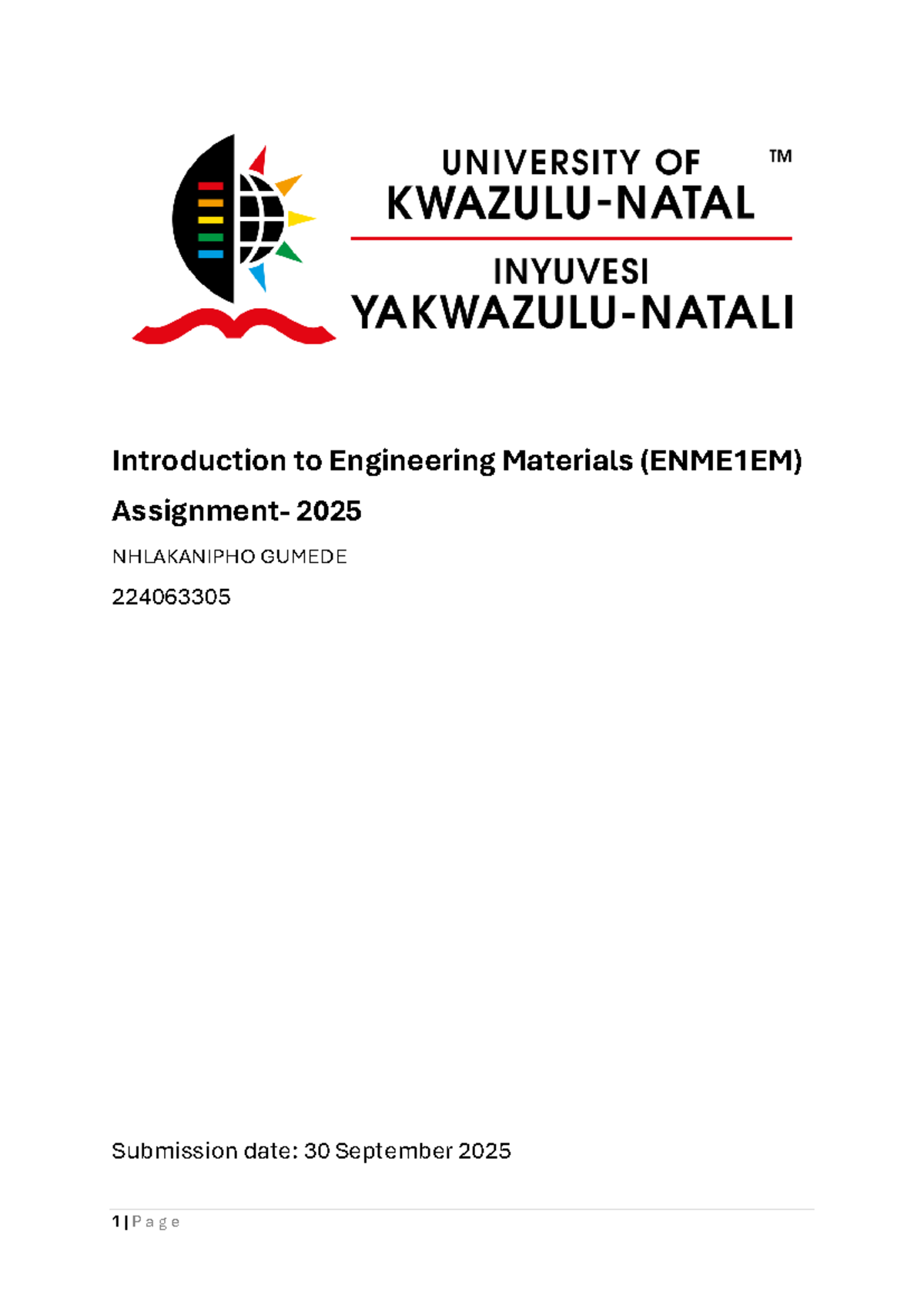 Engineering Materials Testing Methods (ENME1EM) 2025 - Studocu