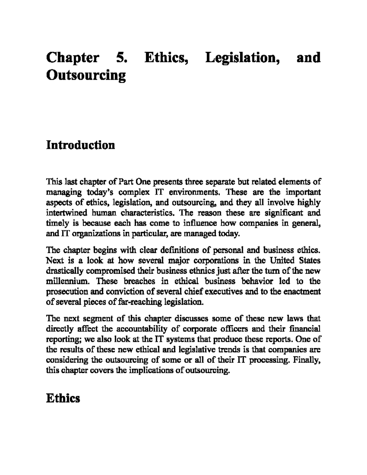 Unit 5 - Ethics, Legislation, and Outsourcing in IT Management - Studocu