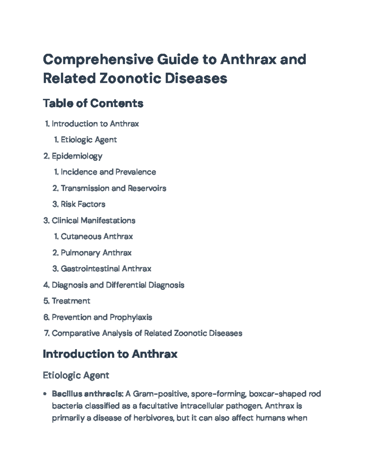 Comprehensive Guide to Anthrax and Zoonotic Diseases (Course Code ...