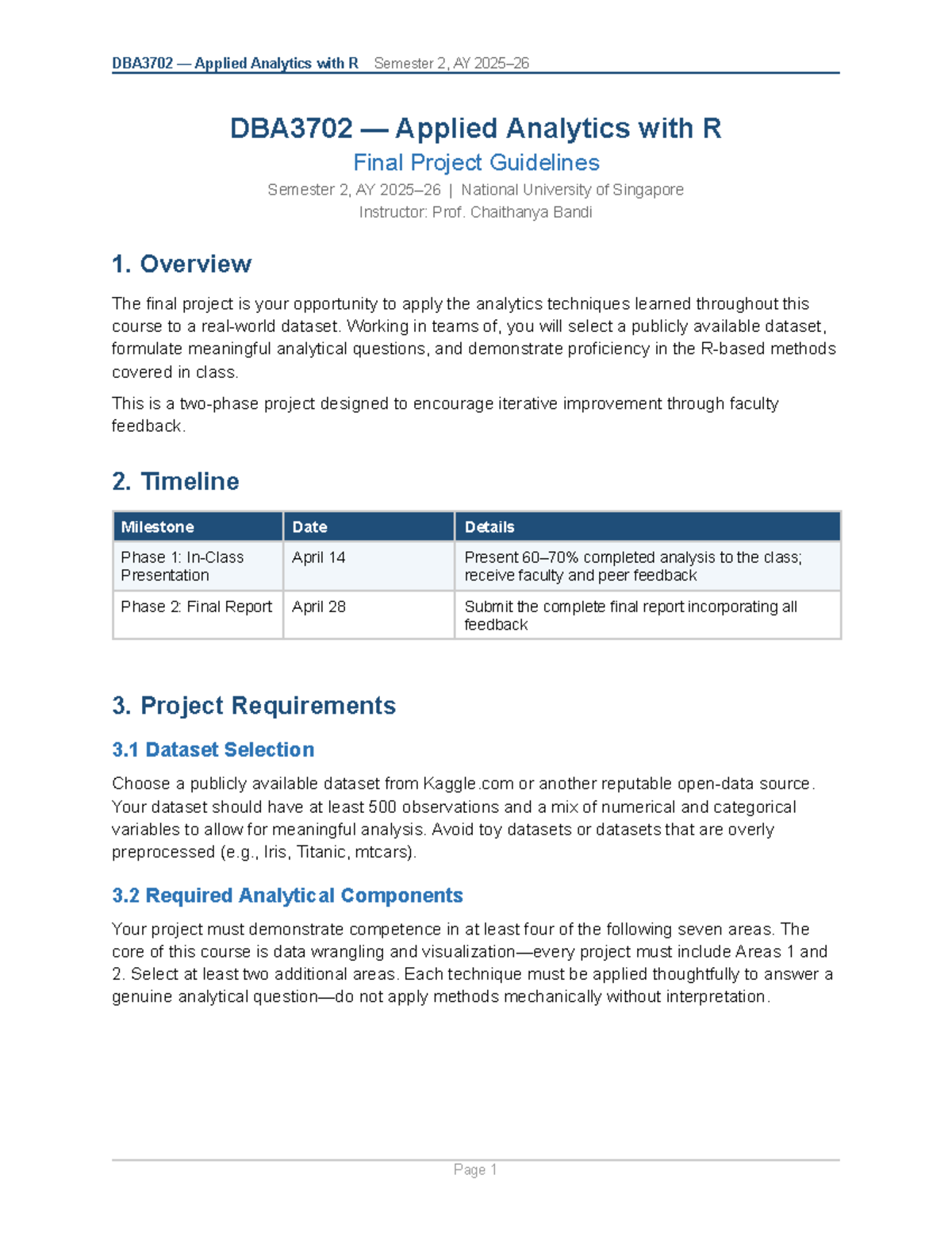 DBA3702 Applied Analytics with R Final Project Guidelines - Semester 2 ...