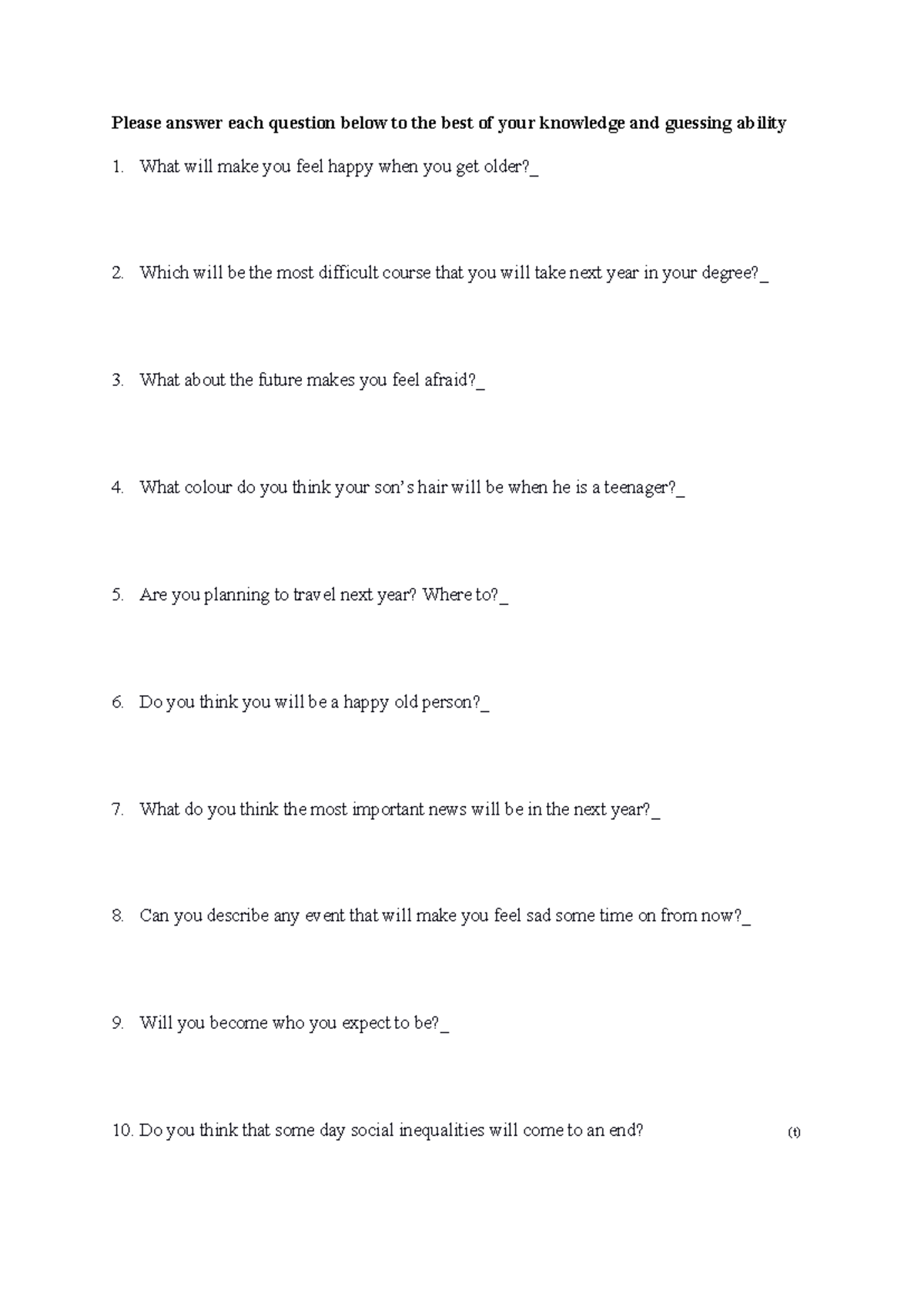 Future Focused Temporal Induction Task 2: Reflection Questions - Studocu