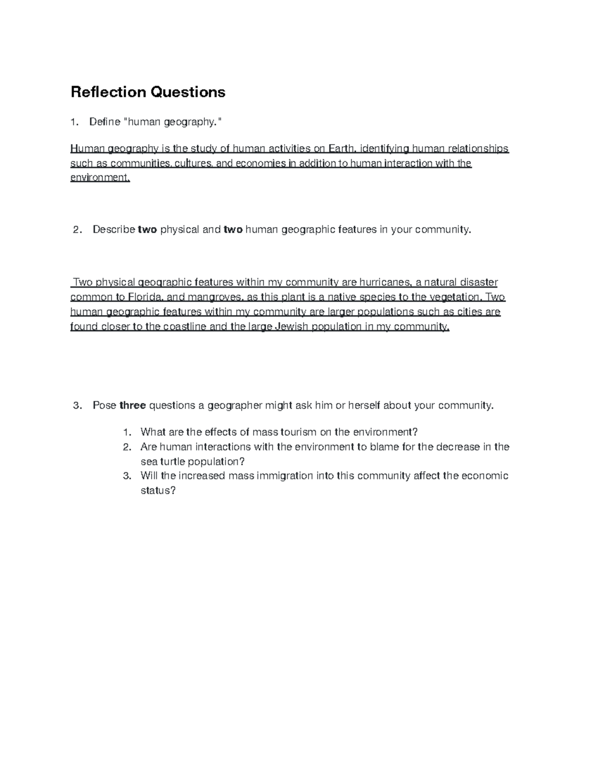 1.01 Geography: Reflection on Human and Physical Geography - Studocu