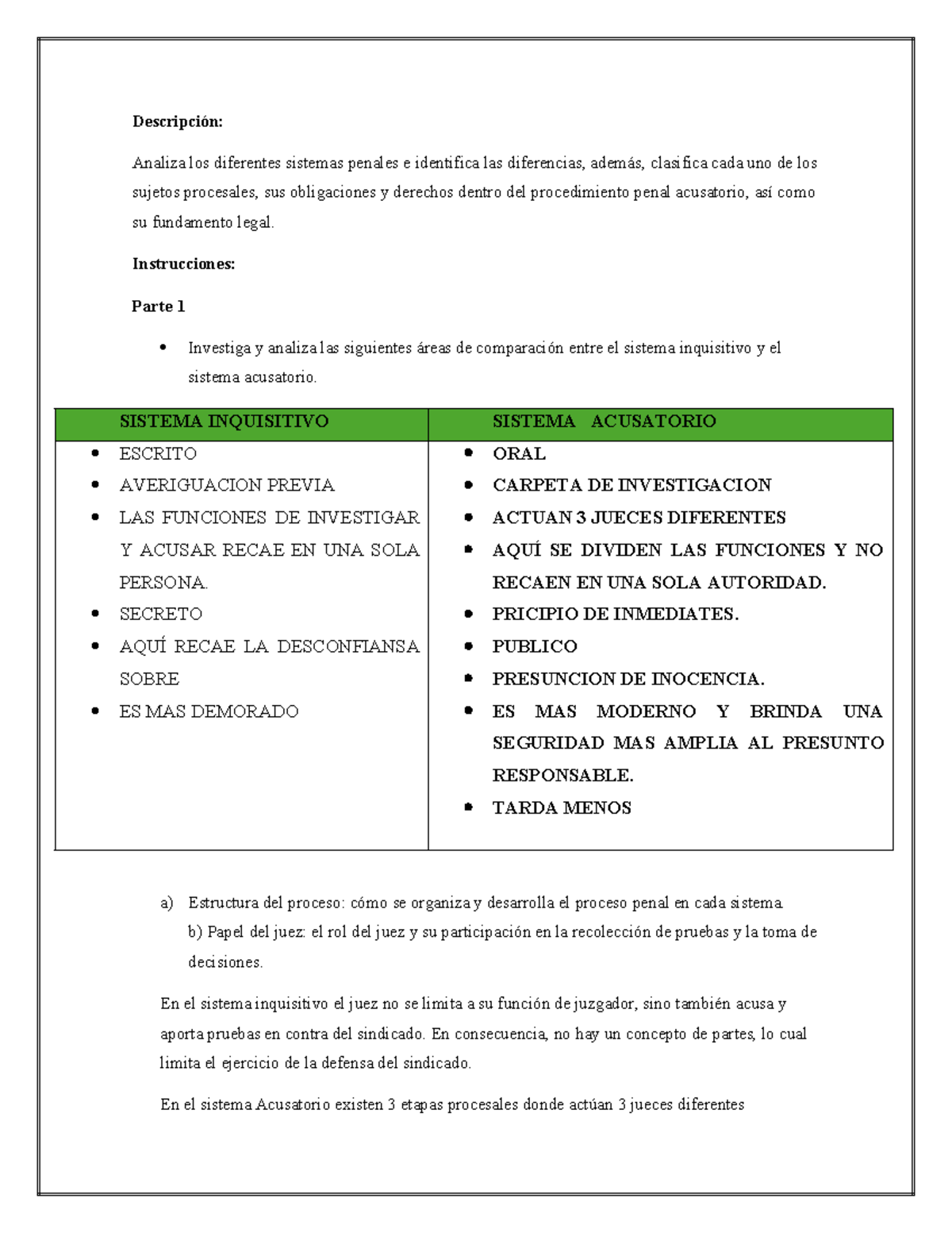 Análisis Comparativo de Sistemas Penales: Inquisitivo vs. Acusatorio