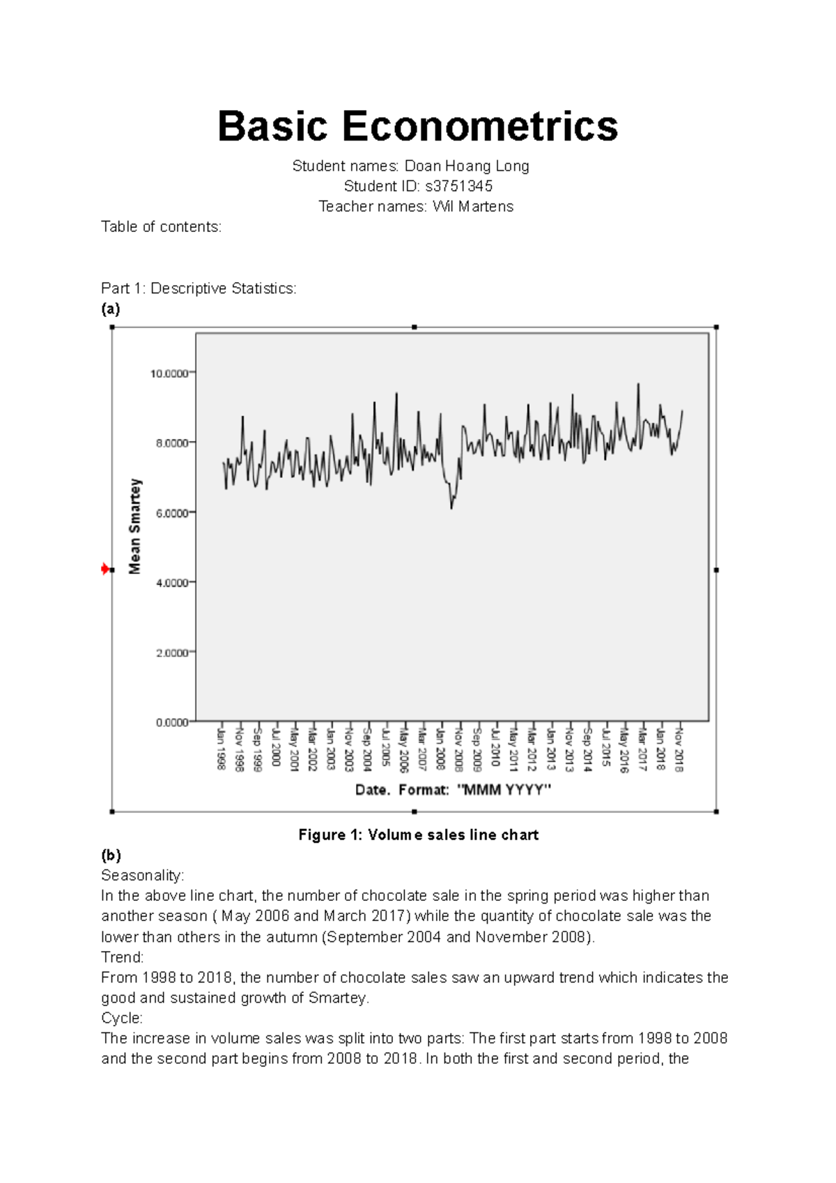 Basic Econometrics Analysis and Recommendations (s3751345) - Studocu