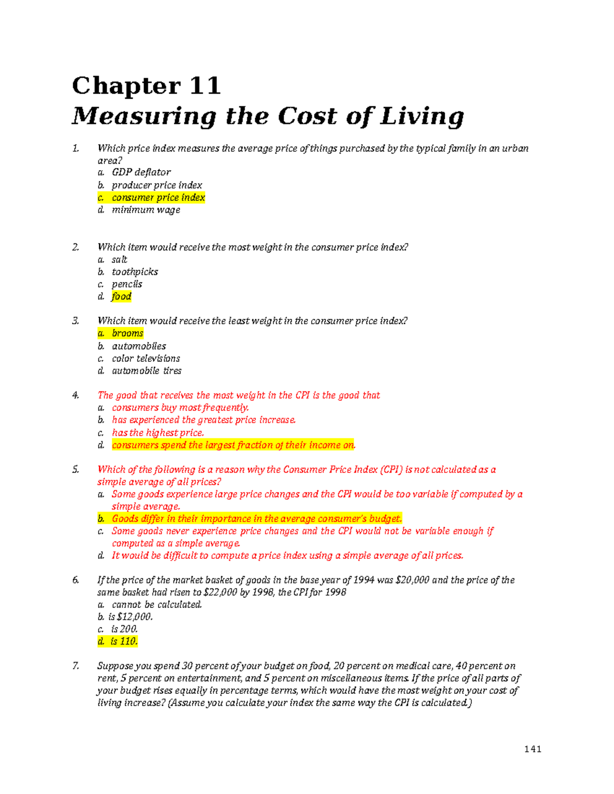 Mankiw ECO 201 - Chapter 11: Measuring the Cost of Living Insights ...