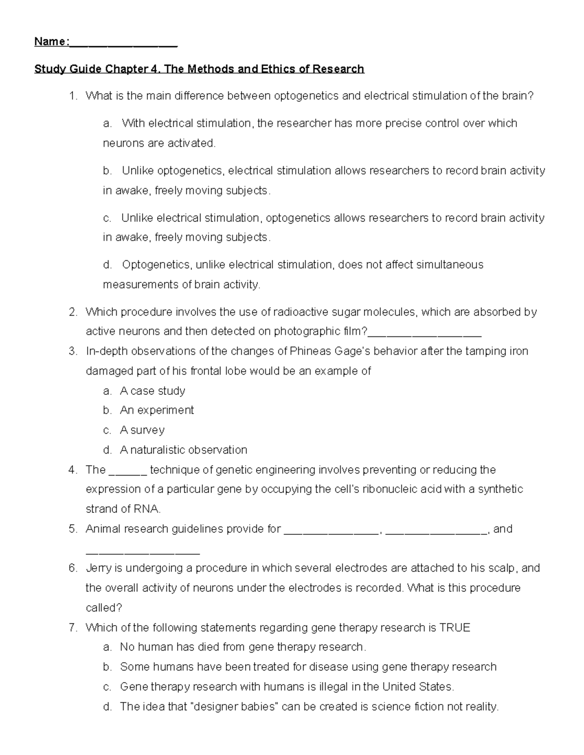 Methods and Ethics of Research Study Guide - Chapter 4 - Studocu