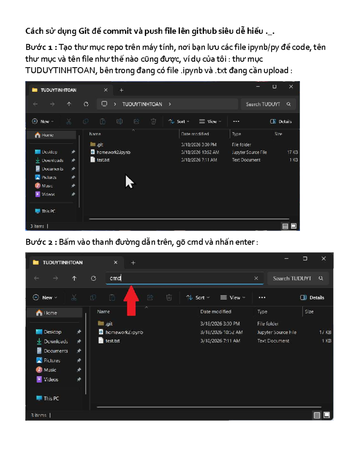 Hướng dẫn sử dụng Git để commit và push file lên GitHub - Studocu