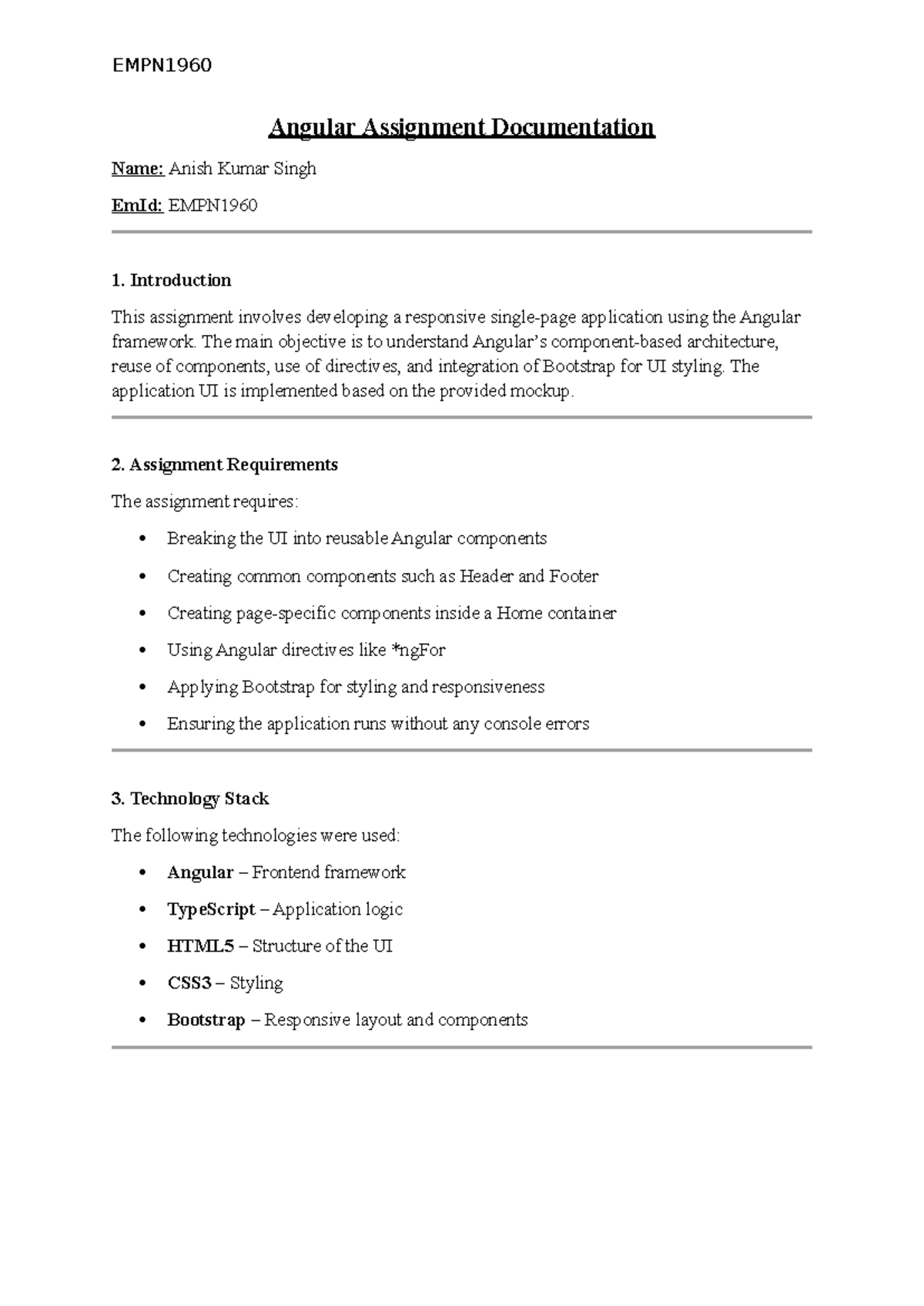 EMPN1960 Angular Assignment: Responsive App Development Guide - Studocu