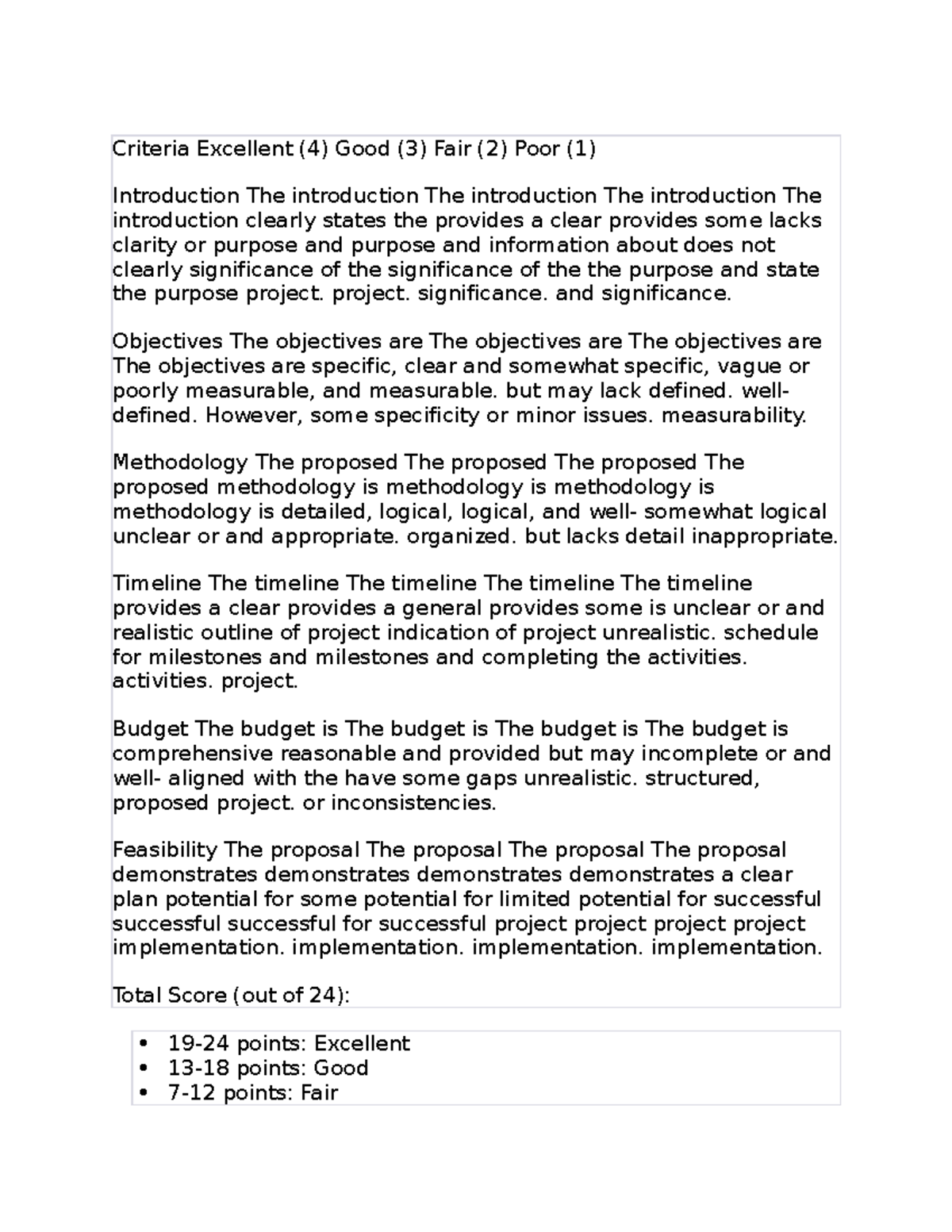 Rubric for Skills Test Evaluation: Scoring Criteria Explained - Studocu
