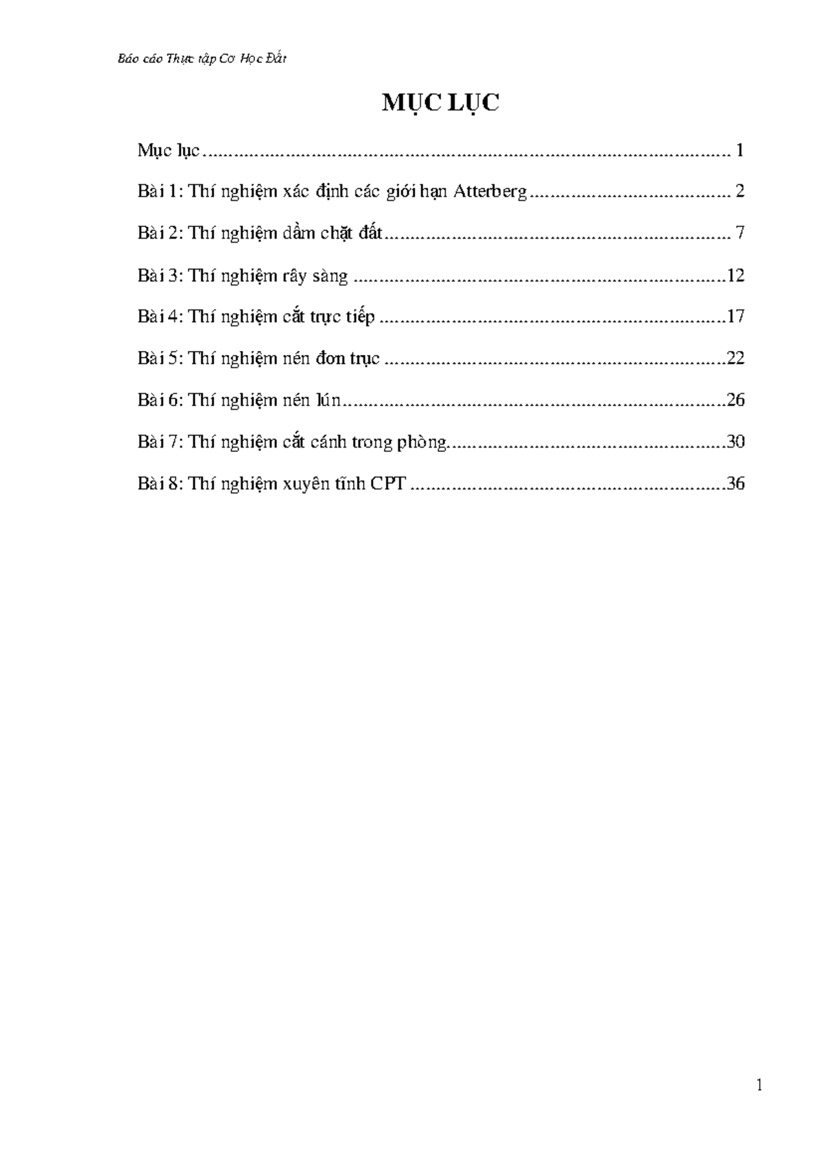 Báo cáo Thực tập Cơ Học Đất - Các Thí Nghiệm Chuyên Sâu - Studocu