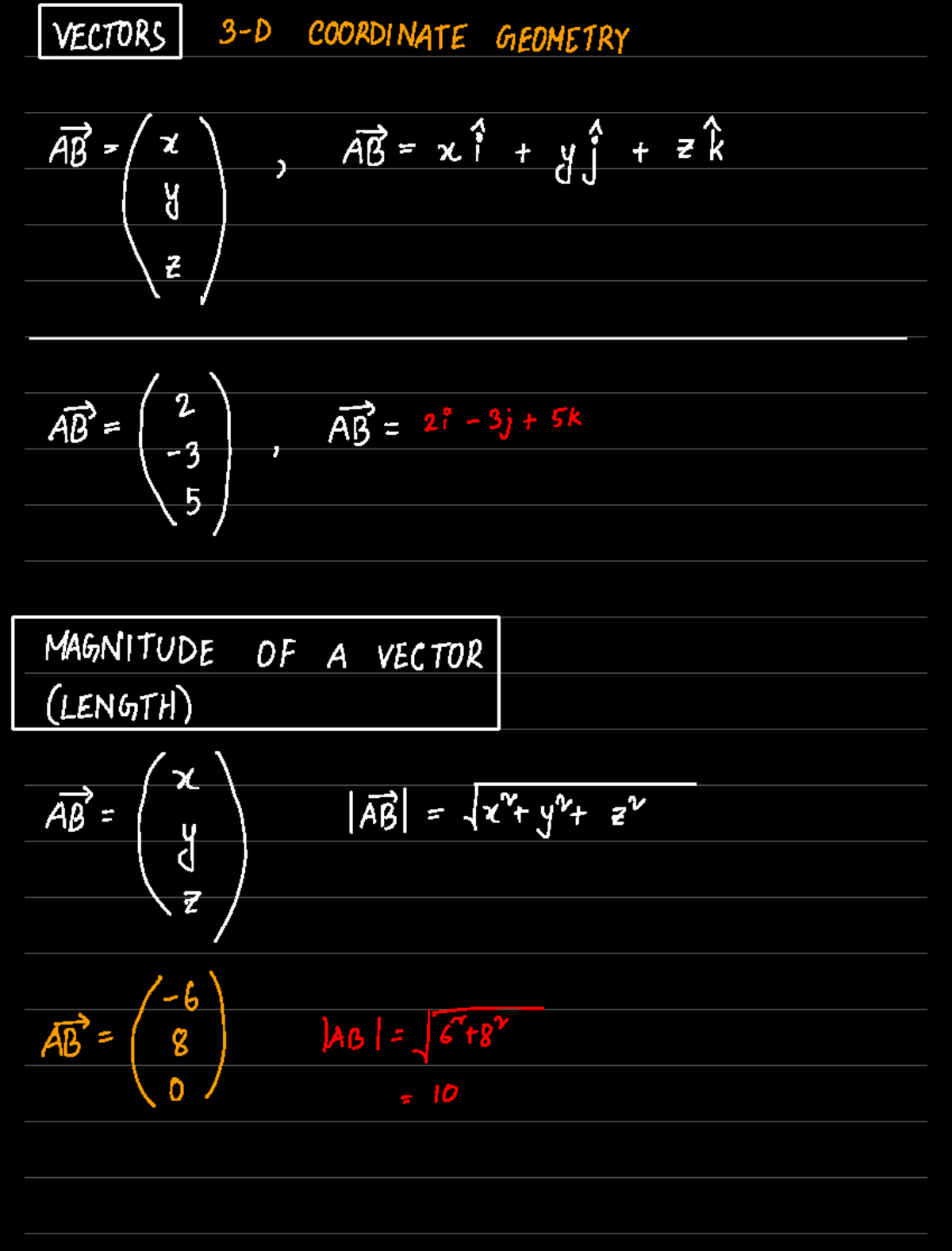 P4 Vectors Final Exam Notes on 3D Coordinate Geometry - Studocu