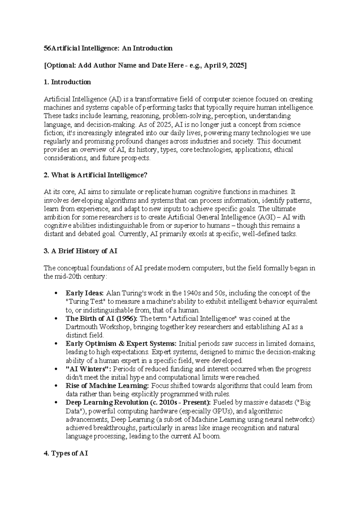 56AI 101: Introduction to Artificial Intelligence Concepts and ...