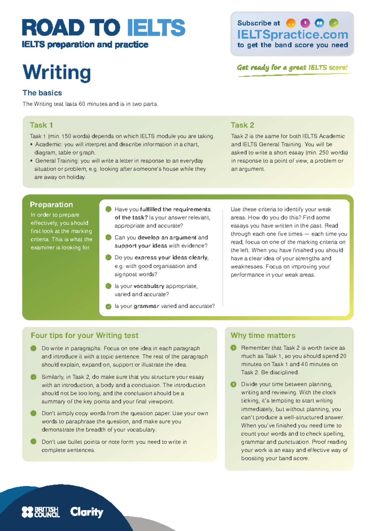 IELTS Writing Test Guide 1812 03: Tips for Success and Preparation ...