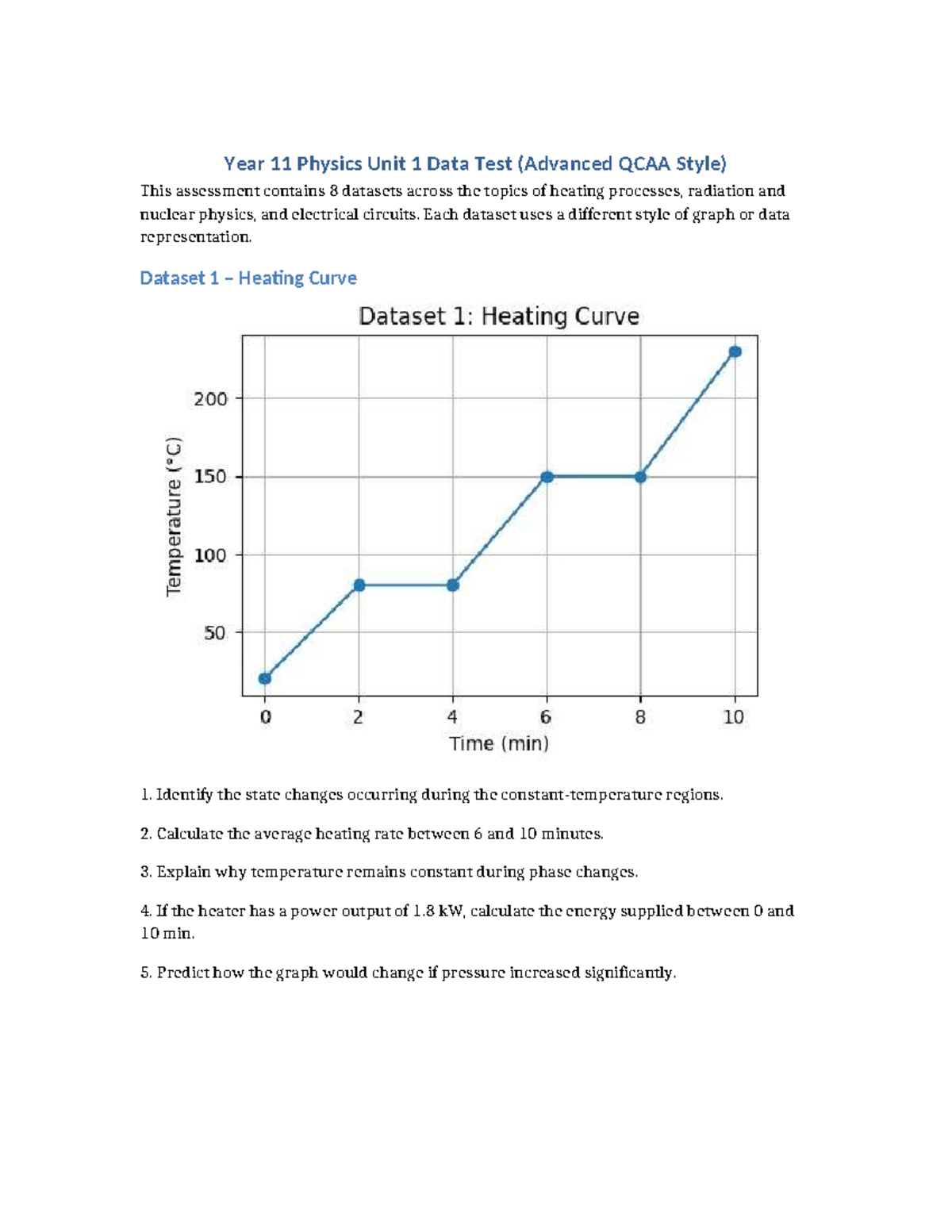 Year 11 Physics Unit 1 Data Test (Advanced QCAA Style) - Studocu