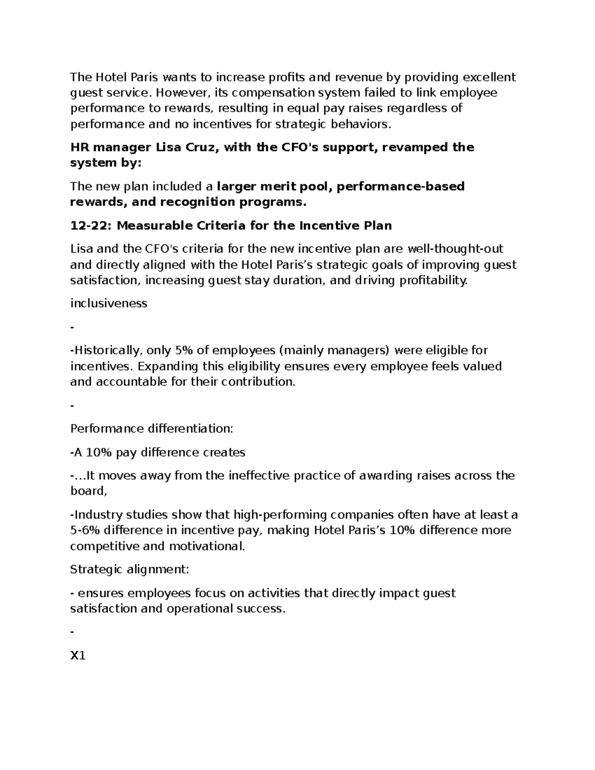 Revamping Employee Incentives at Hotel Paris: A Strategic Approach ...